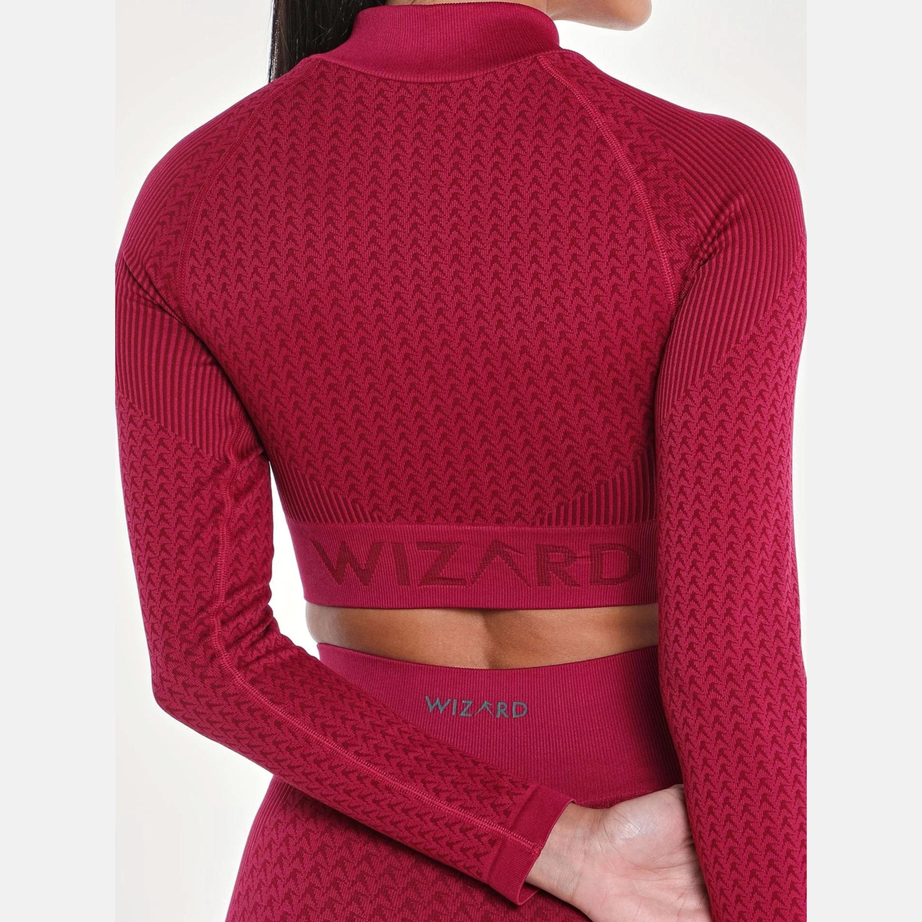 ويزارد × ستايلي - بلوزة نسائية قصيرة بدون درزات بسحاب من توقيع برغندي-sports-women-clothing-coatsandjackets-jackets-image-5