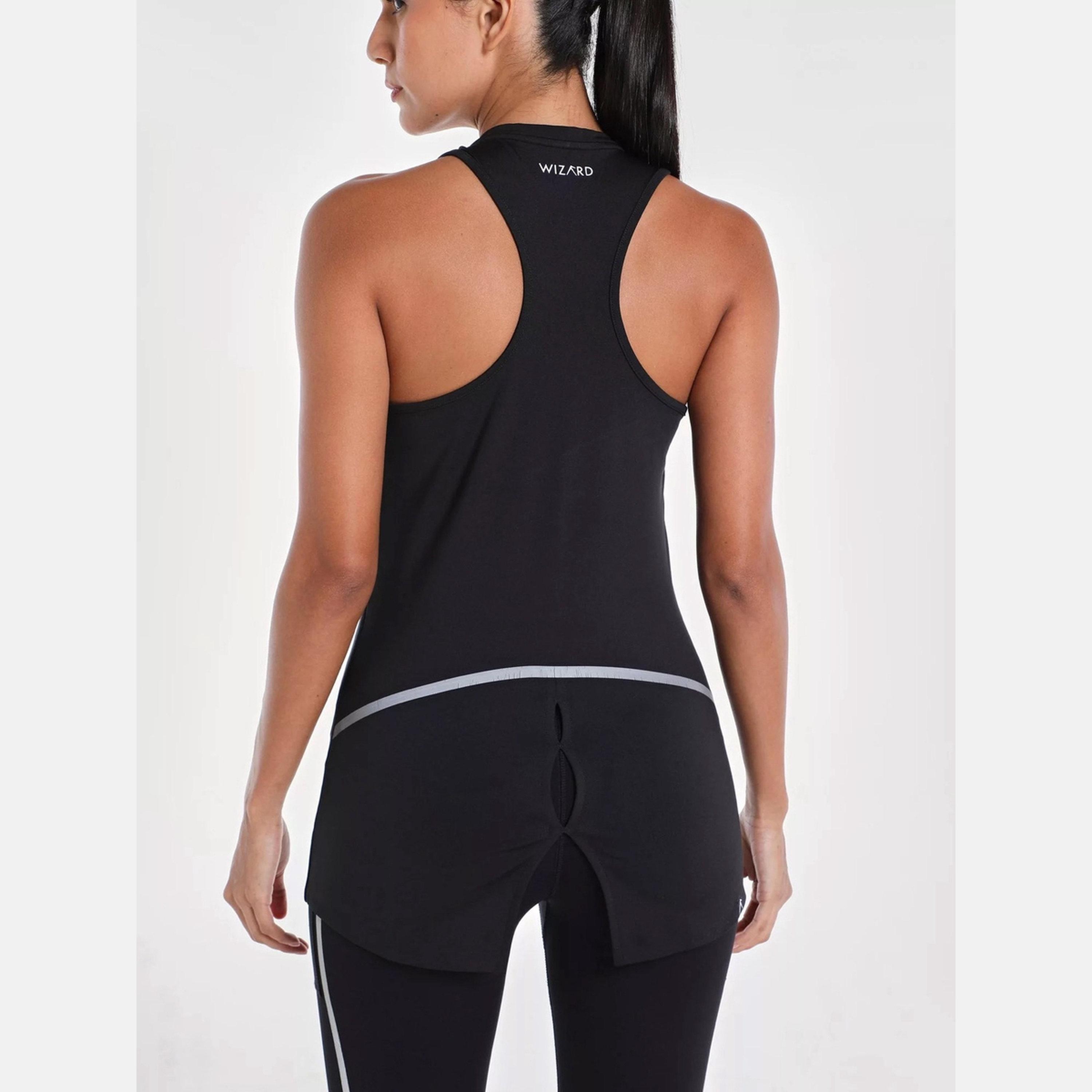 Wizard X Styli Women Black Vent Wizardry Solid Racerback Tank Top-women-clothing-tshirts-image-2