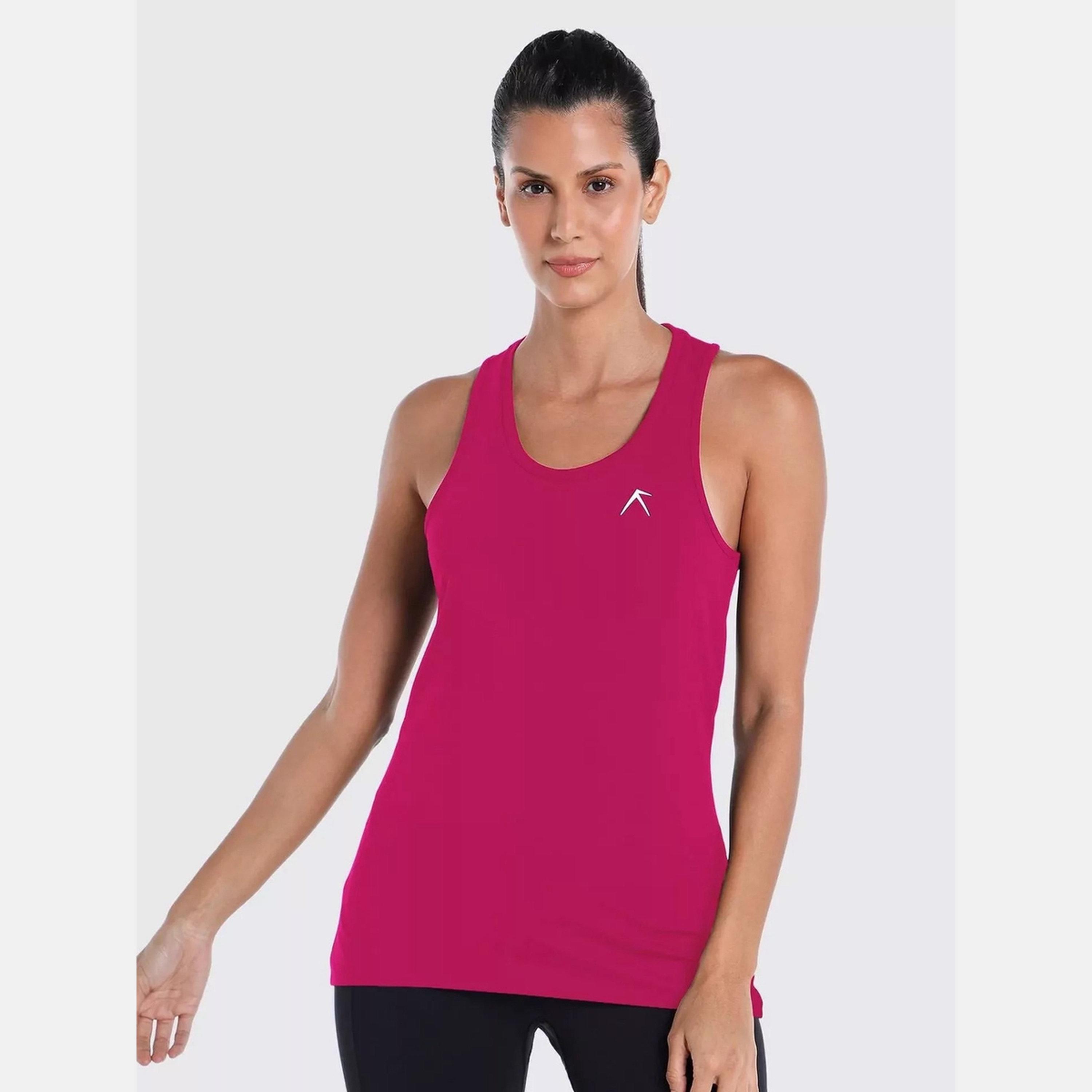 Wizard X Styli Women Burgundy Vent Wizardry Solid Racerback Tank Top-women-clothing-tshirts-image-1