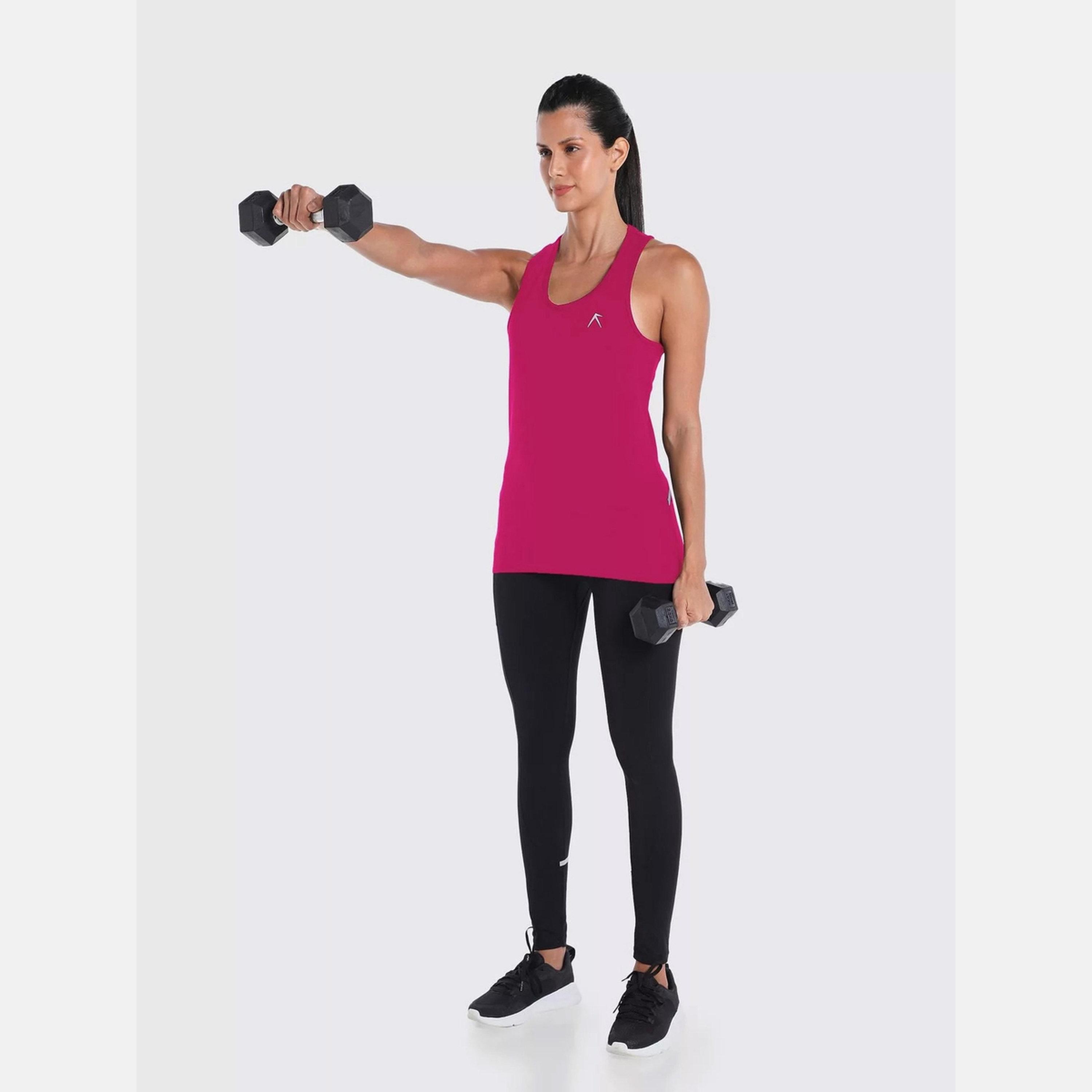Wizard X Styli Women Burgundy Vent Wizardry Solid Racerback Tank Top-women-clothing-tshirts-image-2