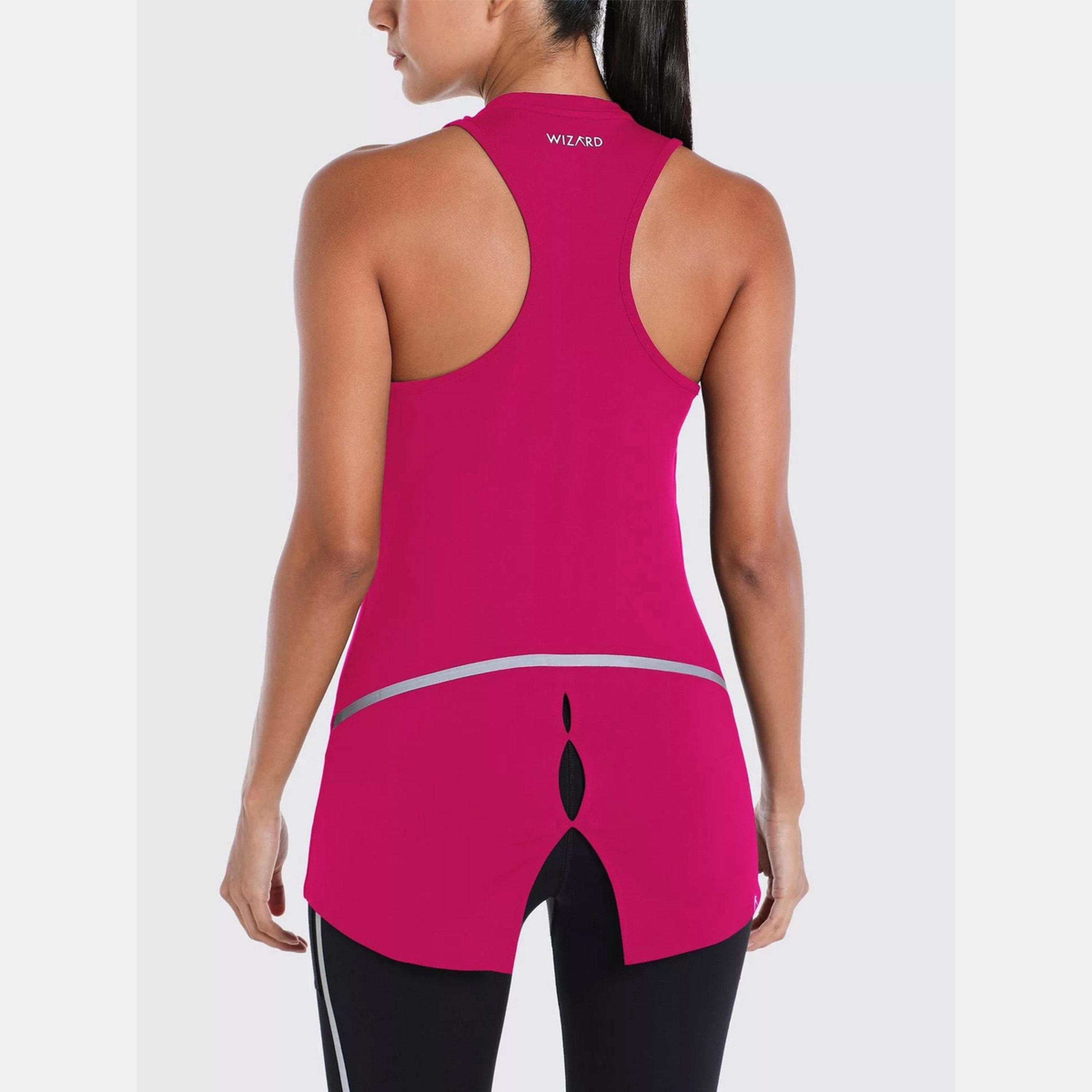 Wizard X Styli Women Burgundy Vent Wizardry Solid Racerback Tank Top-women-clothing-tshirts-image-3