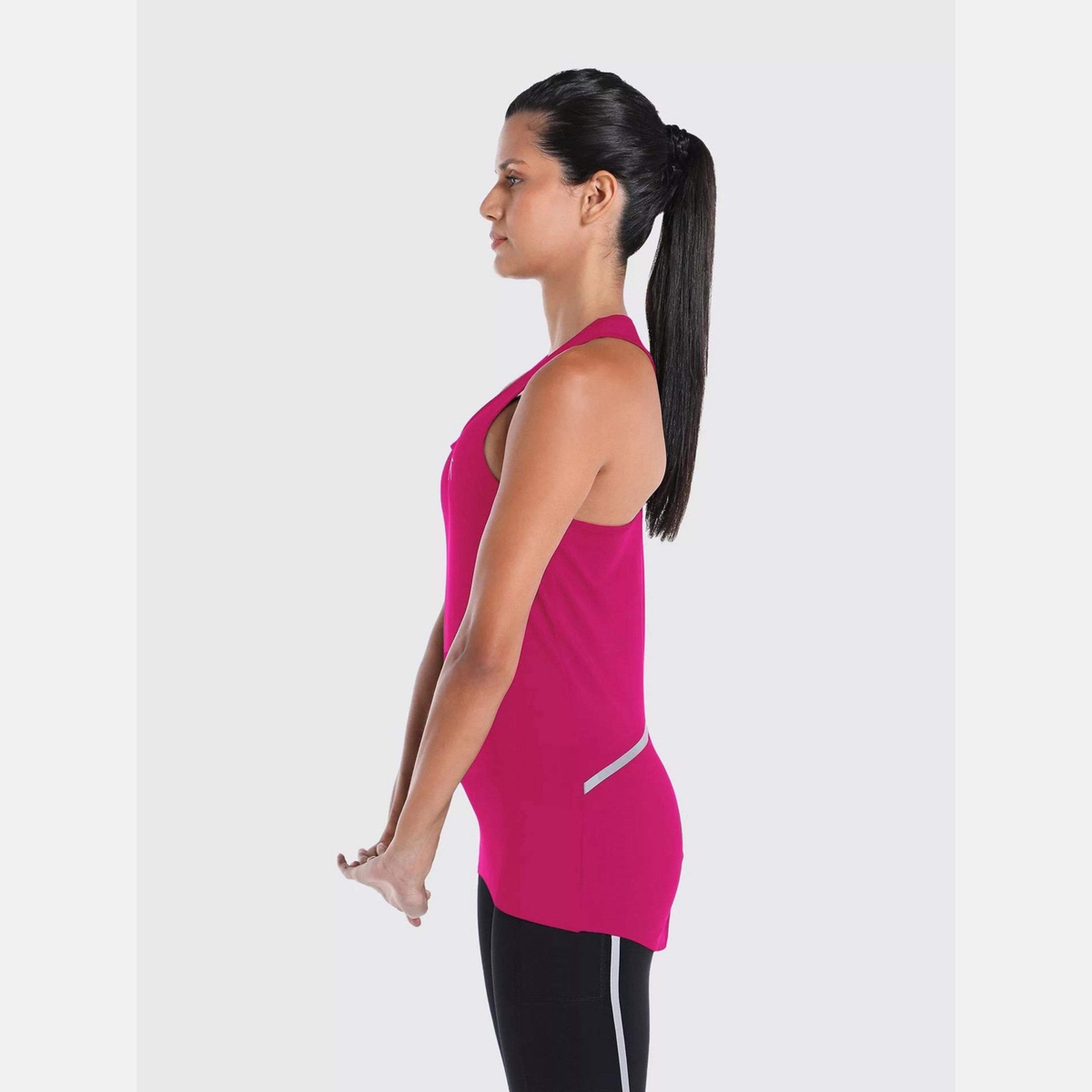 Wizard X Styli Women Burgundy Vent Wizardry Solid Racerback Tank Top-women-clothing-tshirts-image-4