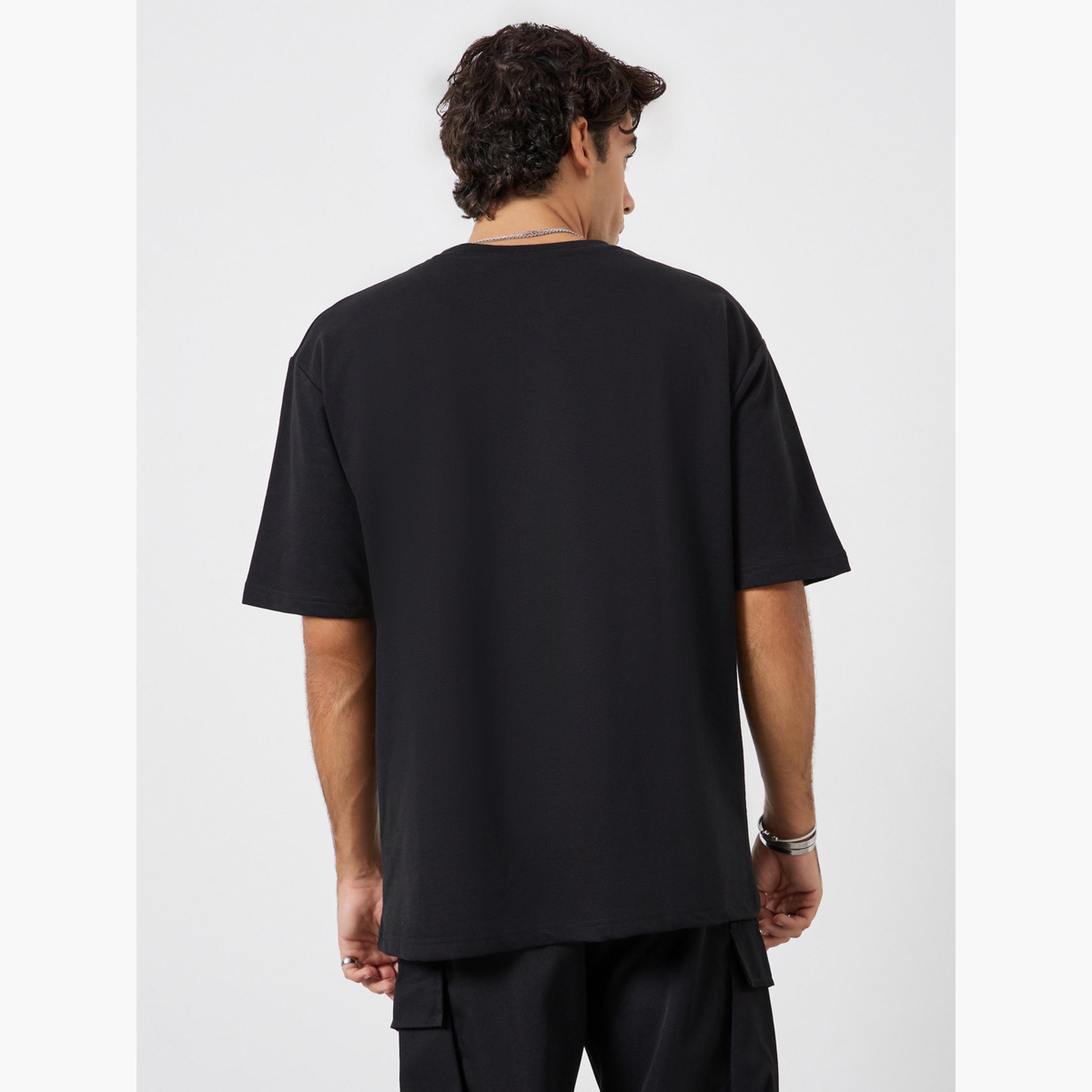 Styli Men Black Graphic Print Oversized T-Shirt-men-clothing-tshirtsandpolos-tshirts-image-4