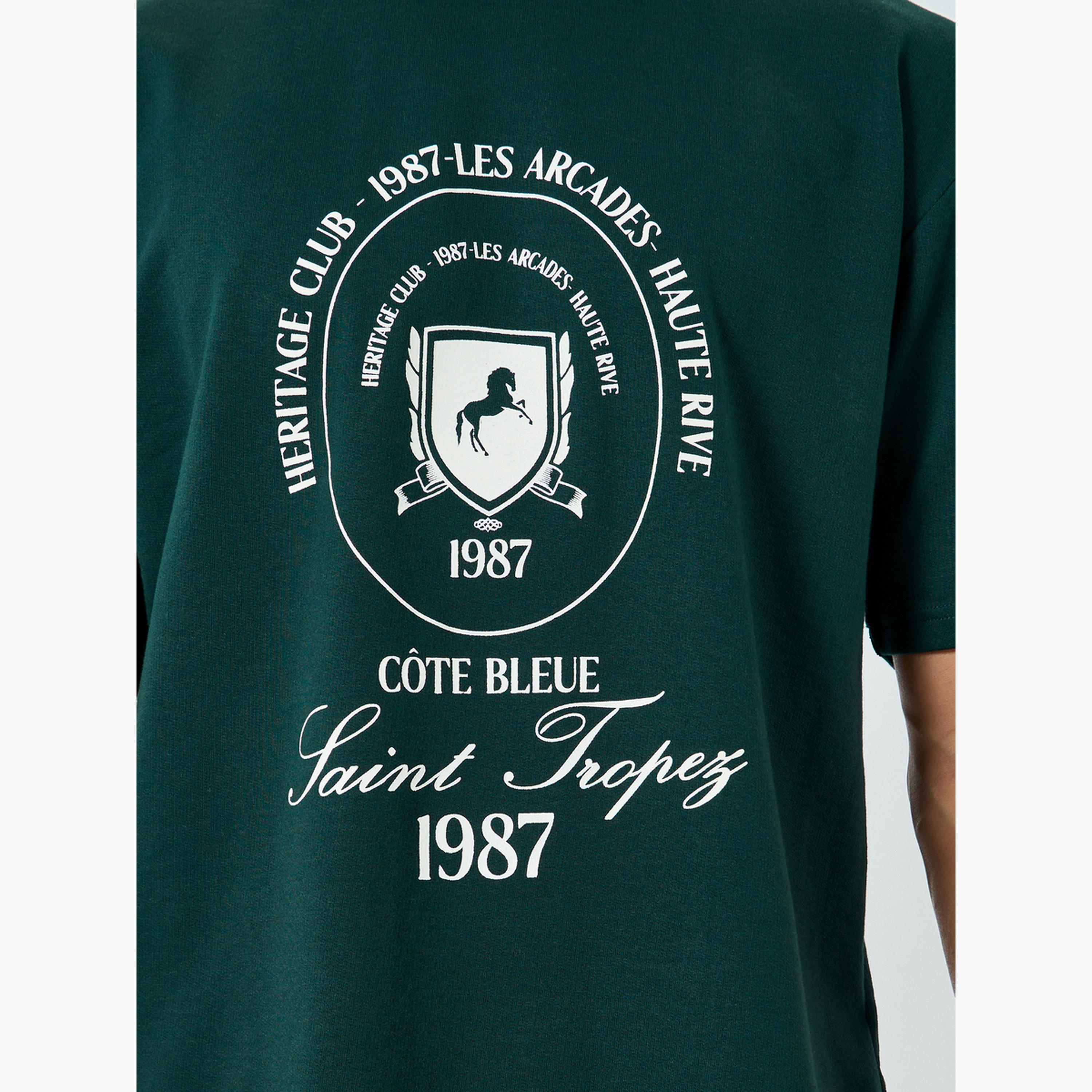 Styli Men Green Graphic Print Oversized T-Shirt-men-clothing-tshirtsandpolos-tshirts-image-3