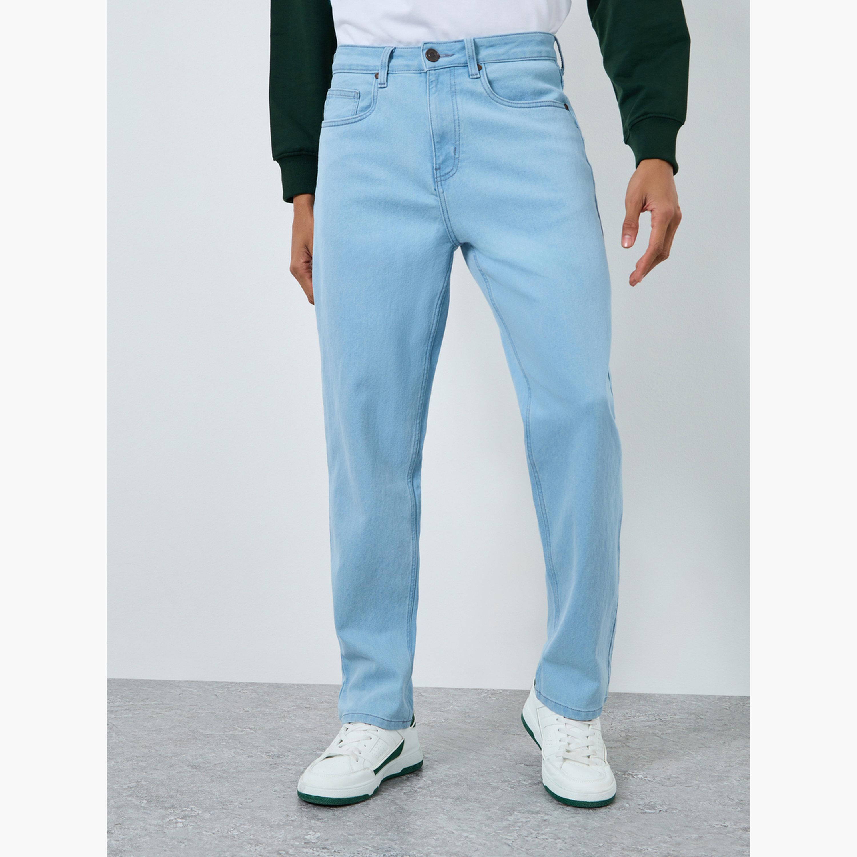 جينز مغسول بقصة مريحة-men-clothing-bottoms-jeans-image-1