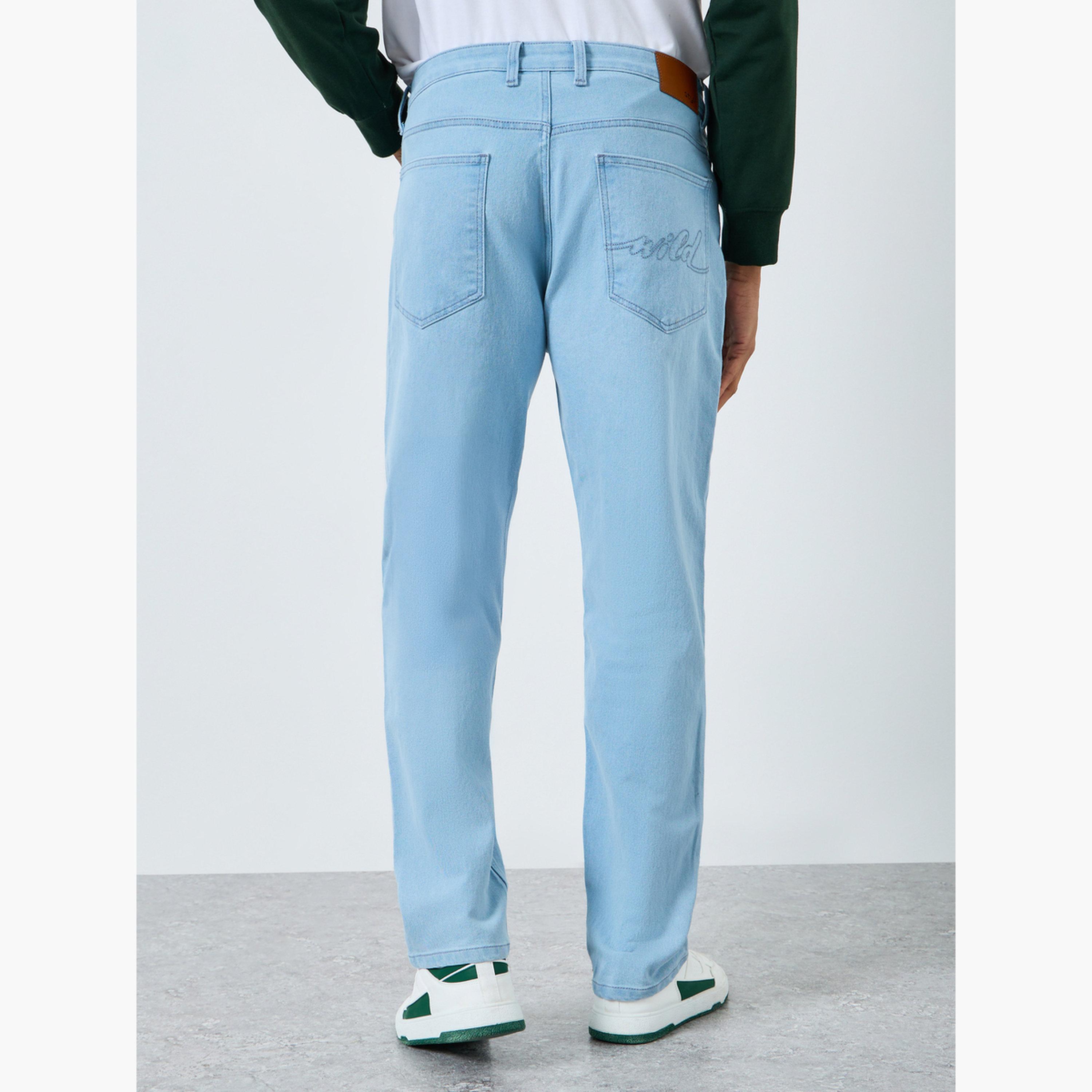 Styli Men Blue Relaxed Fit Washed Jeans-men-clothing-bottoms-jeans-image-4