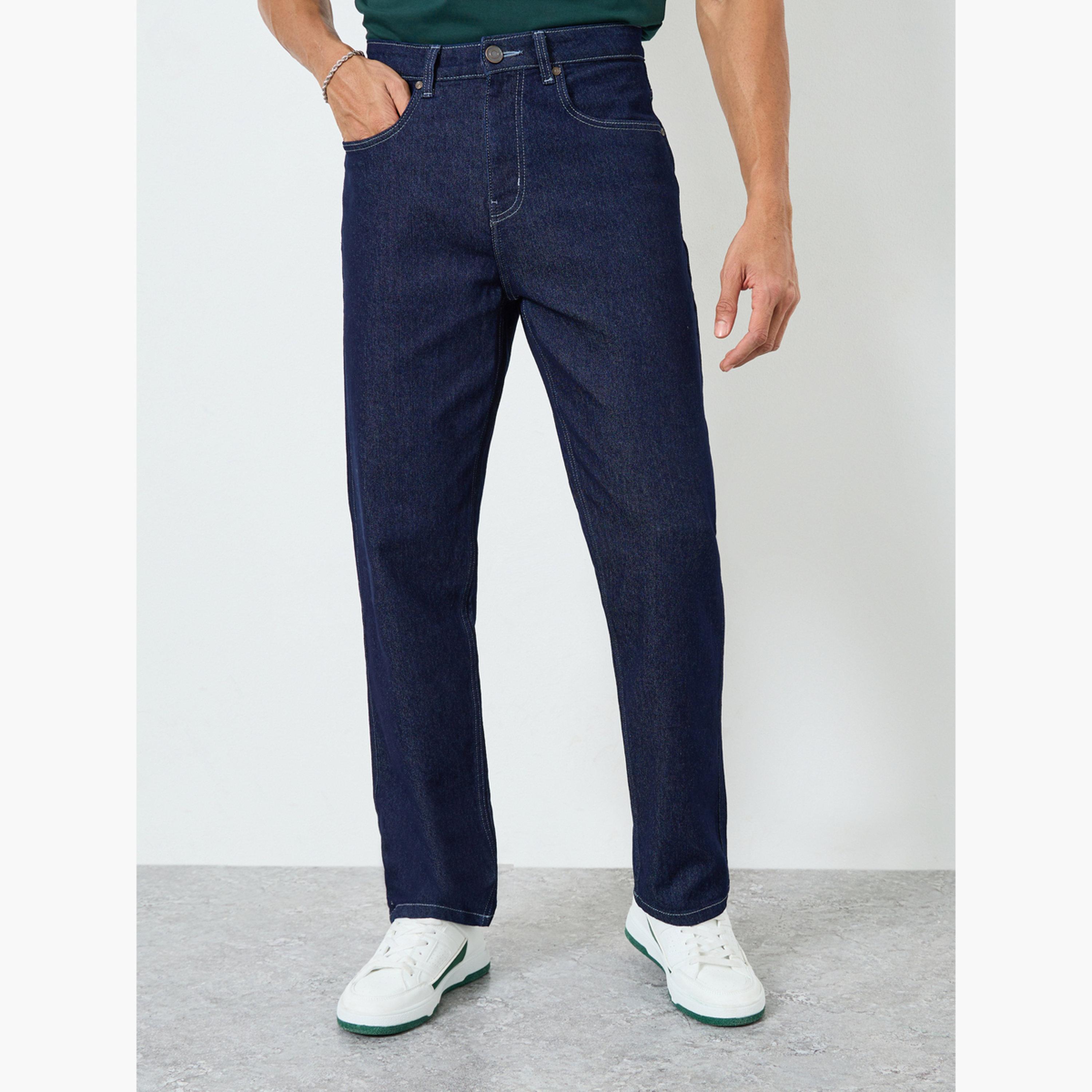 Styli Men Dark Blue Relaxed Fit Jeans-men-clothing-bottoms-jeans-image-1
