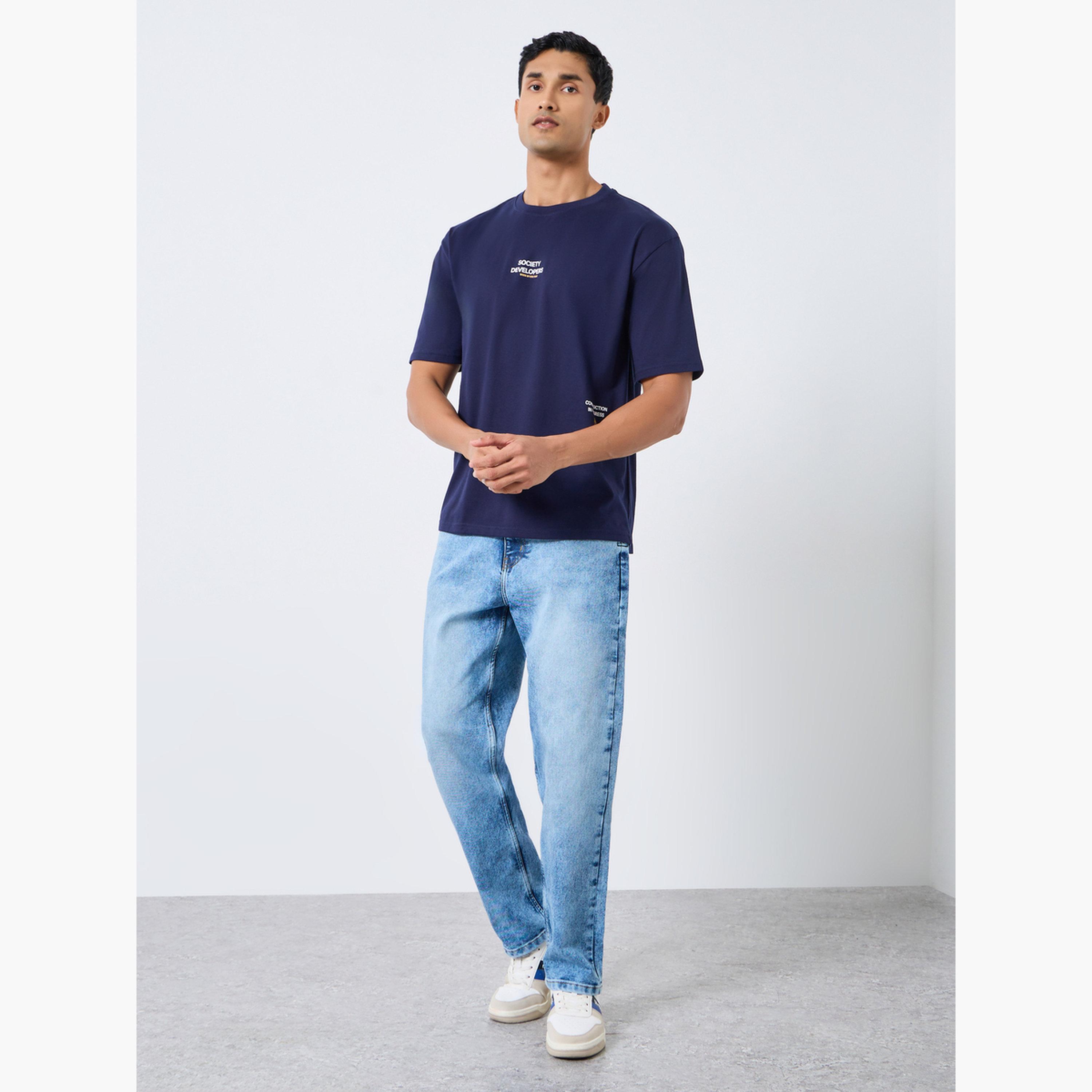 Styli Men Blue Relaxed Fit Washed Jeans-men-clothing-bottoms-jeans-image-2