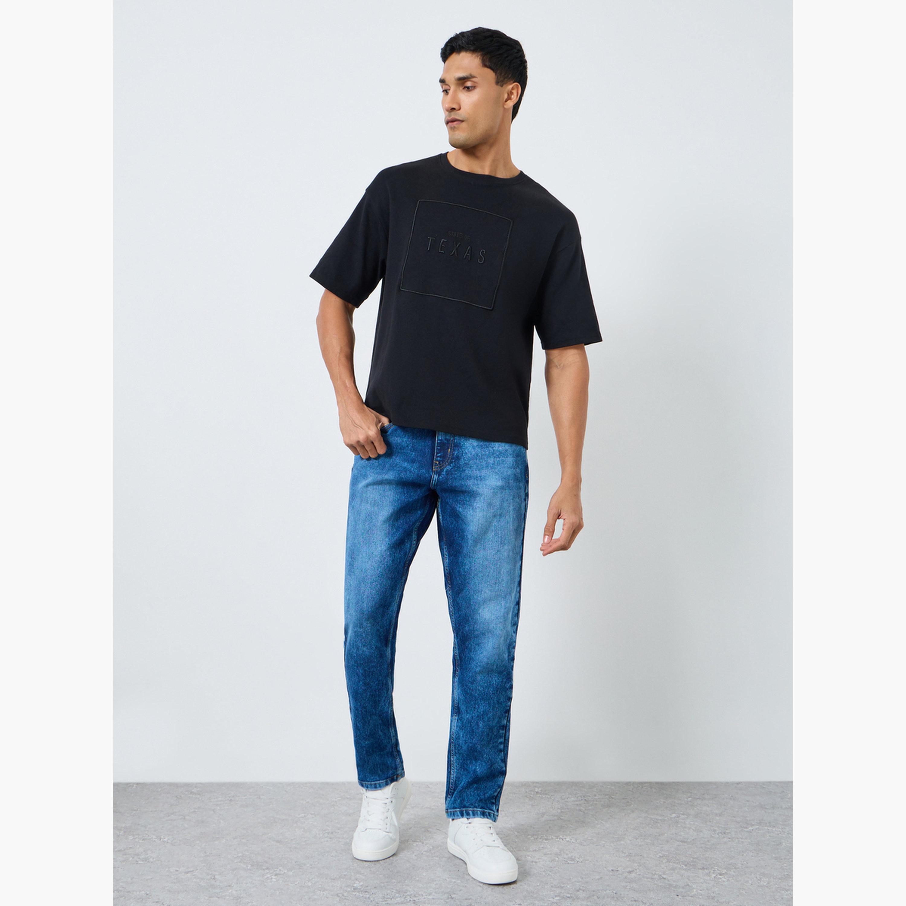 Styli Men Blue Tapered Fit Washed Jeans-men-clothing-bottoms-jeans-image-2