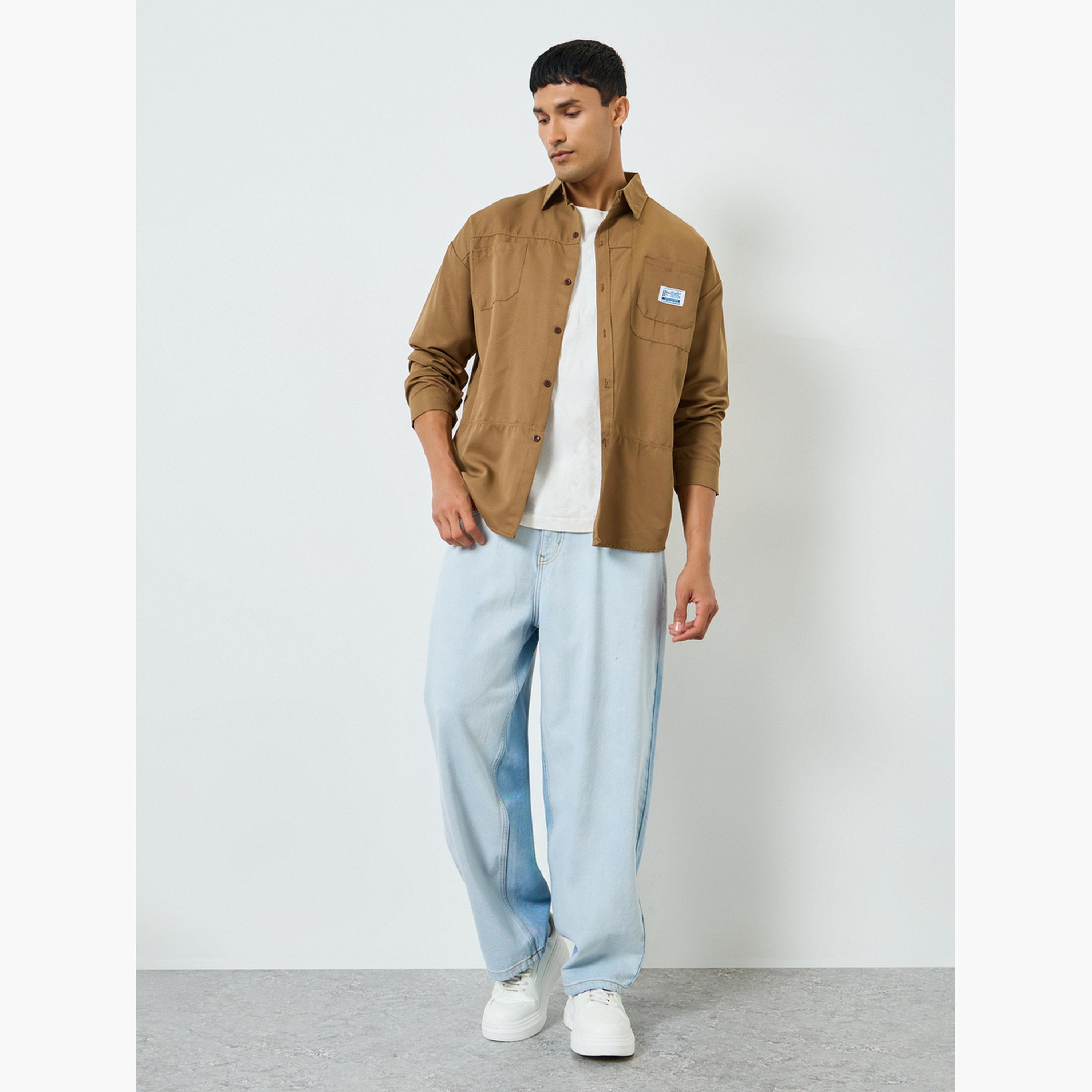 جينز رجالي واسع بخصر متوسط وتأثير باهت-women-clothing-bottoms-jeans-image-2