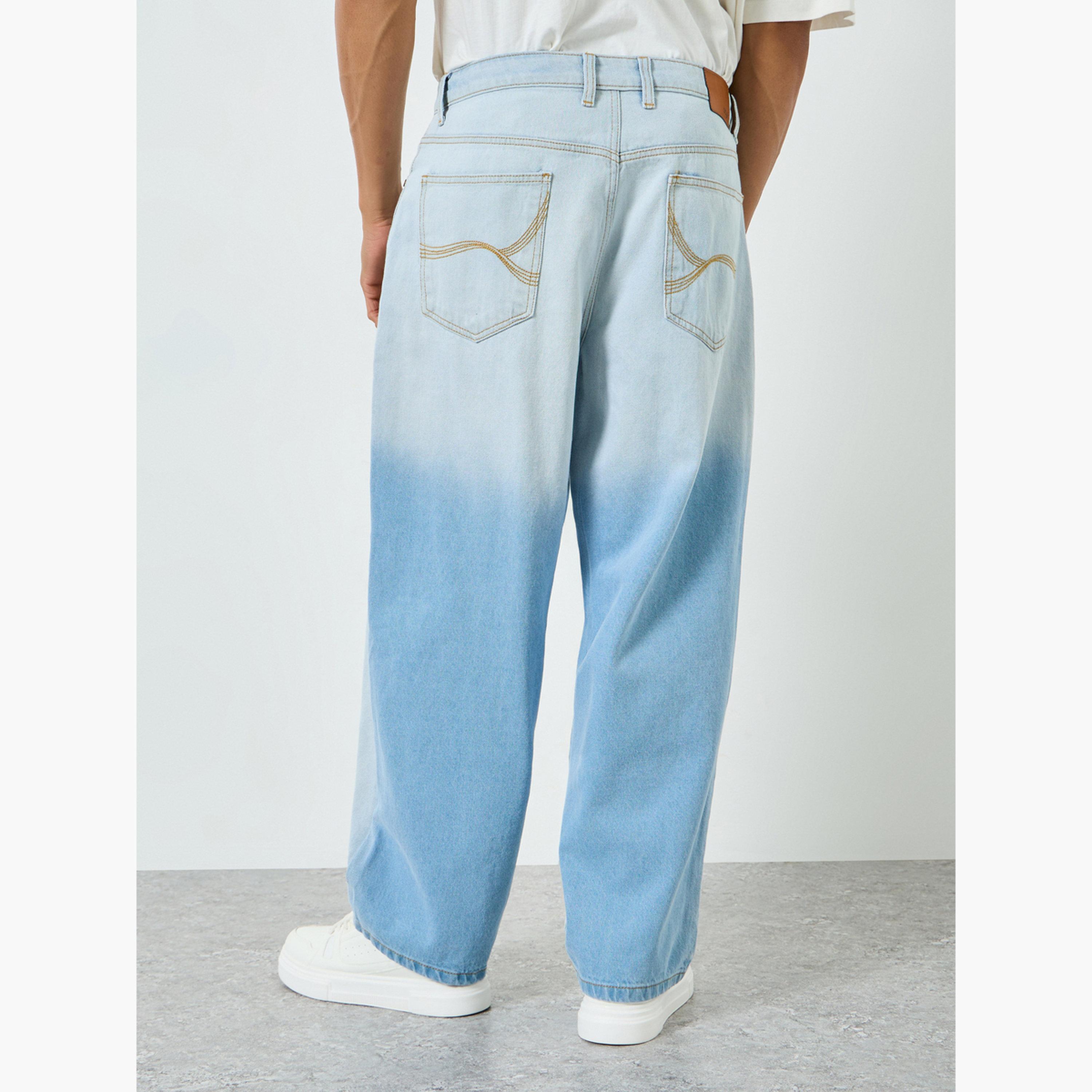 جينز رجالي واسع بخصر متوسط وتأثير باهت-women-clothing-bottoms-jeans-image-3