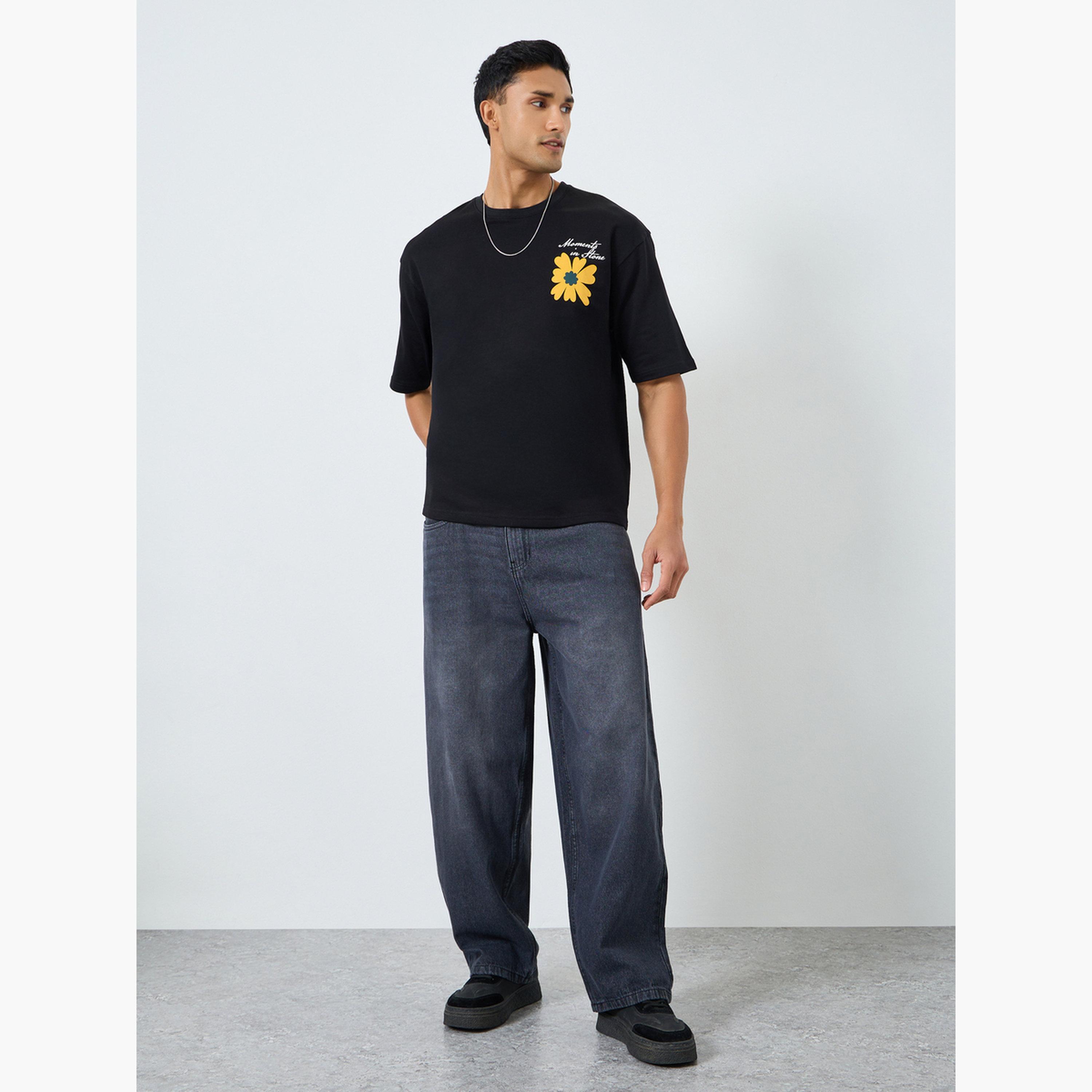 جينز باجي بغسيل فحم للرجال-men-clothing-bottoms-jeans-image-2