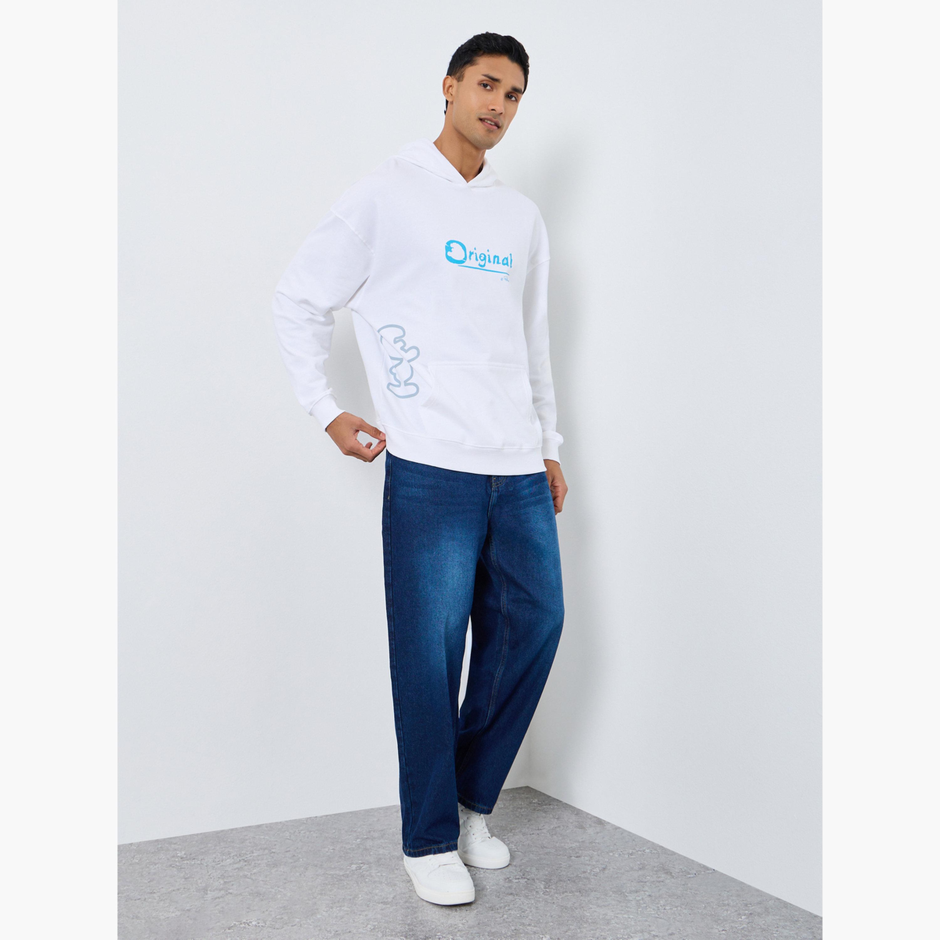 Styli Men Blue Baggy Fit Faded Jeans-men-clothing-bottoms-jeans-image-2