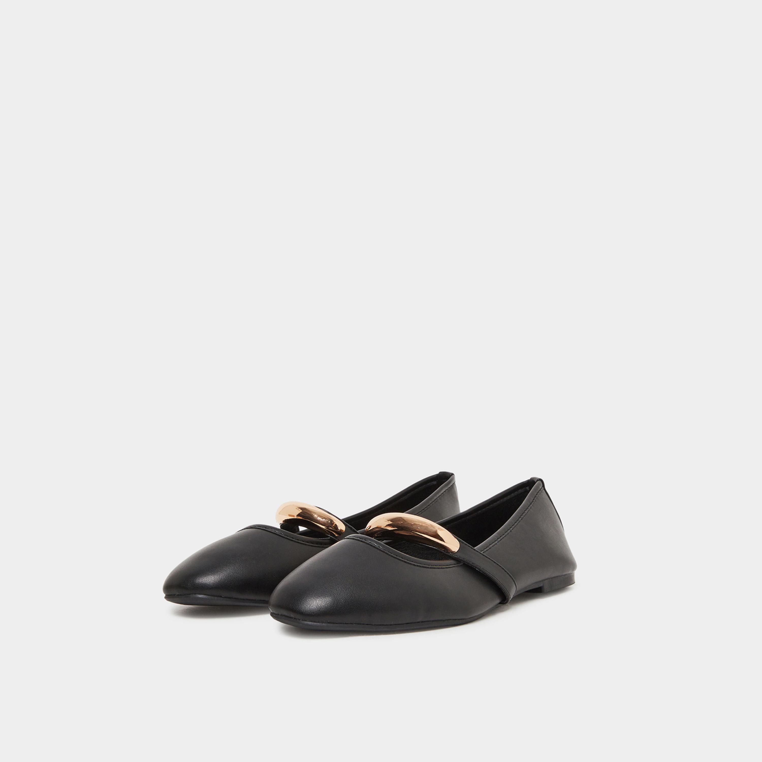 Styli Women Metal Trim Almond Toe Mary Janes Shoes-women-shoes-sandals-flats-image-1