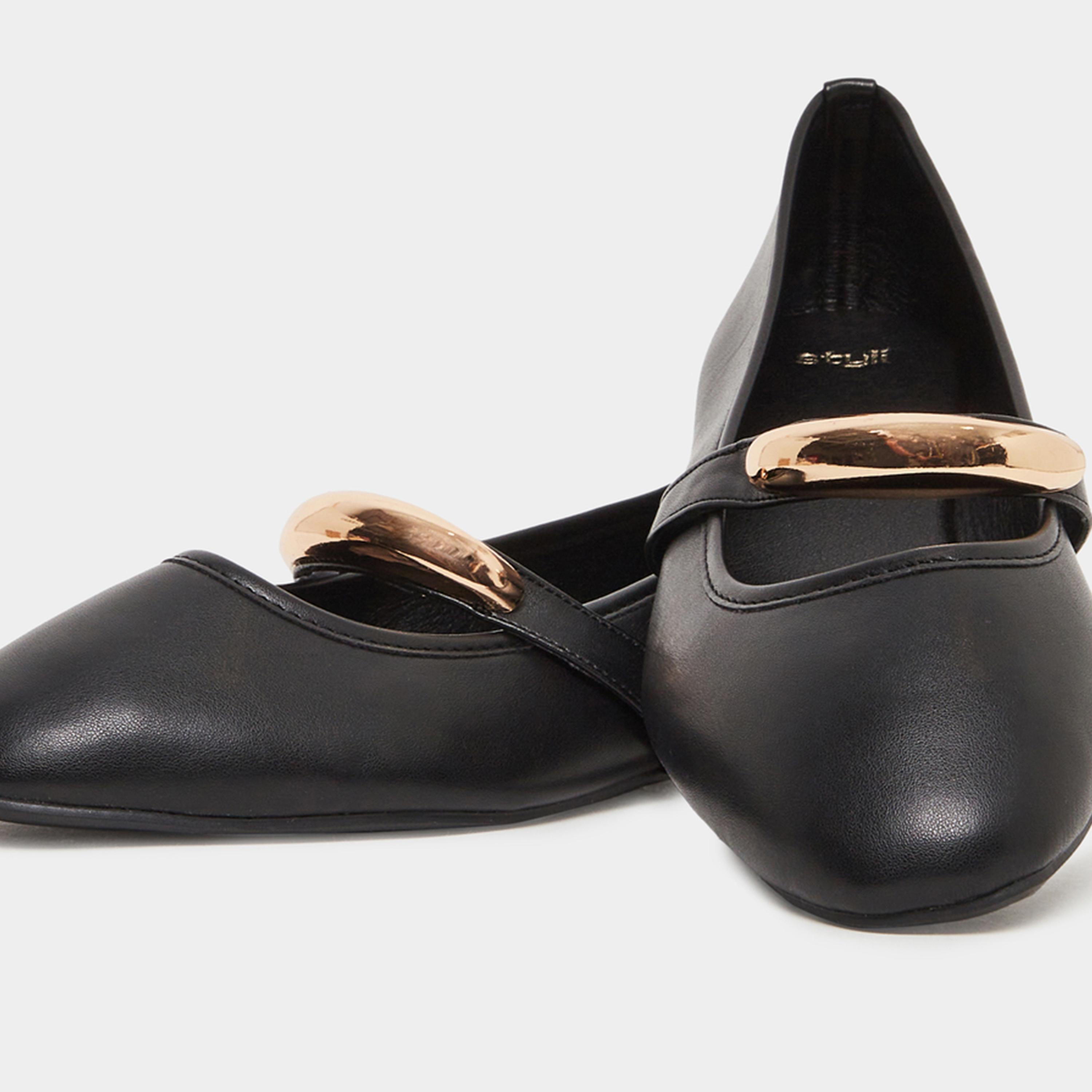 Styli Women Metal Trim Almond Toe Mary Janes Shoes-women-shoes-sandals-flats-image-4
