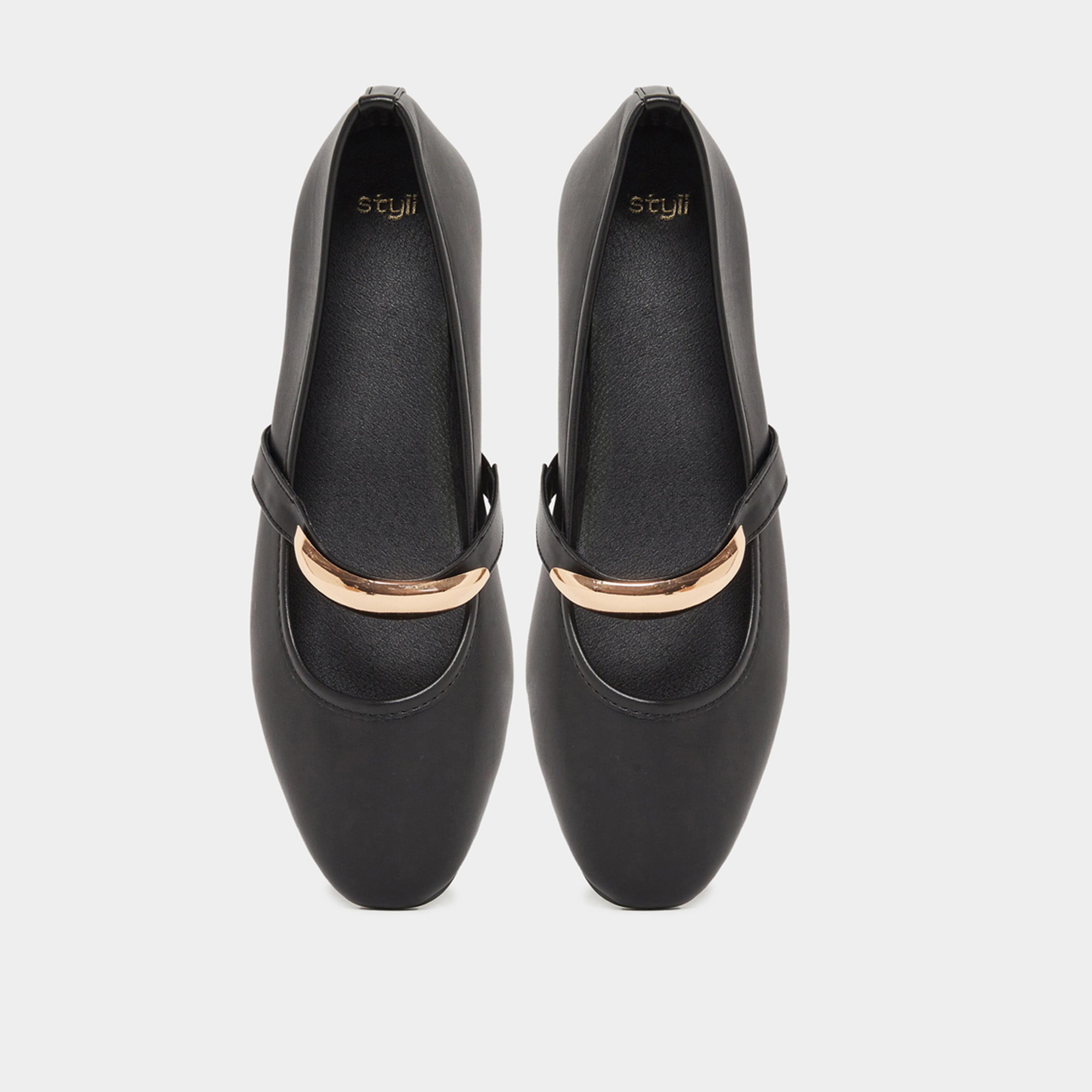 Styli Women Metal Trim Almond Toe Mary Janes Shoes-women-shoes-sandals-flats-image-6