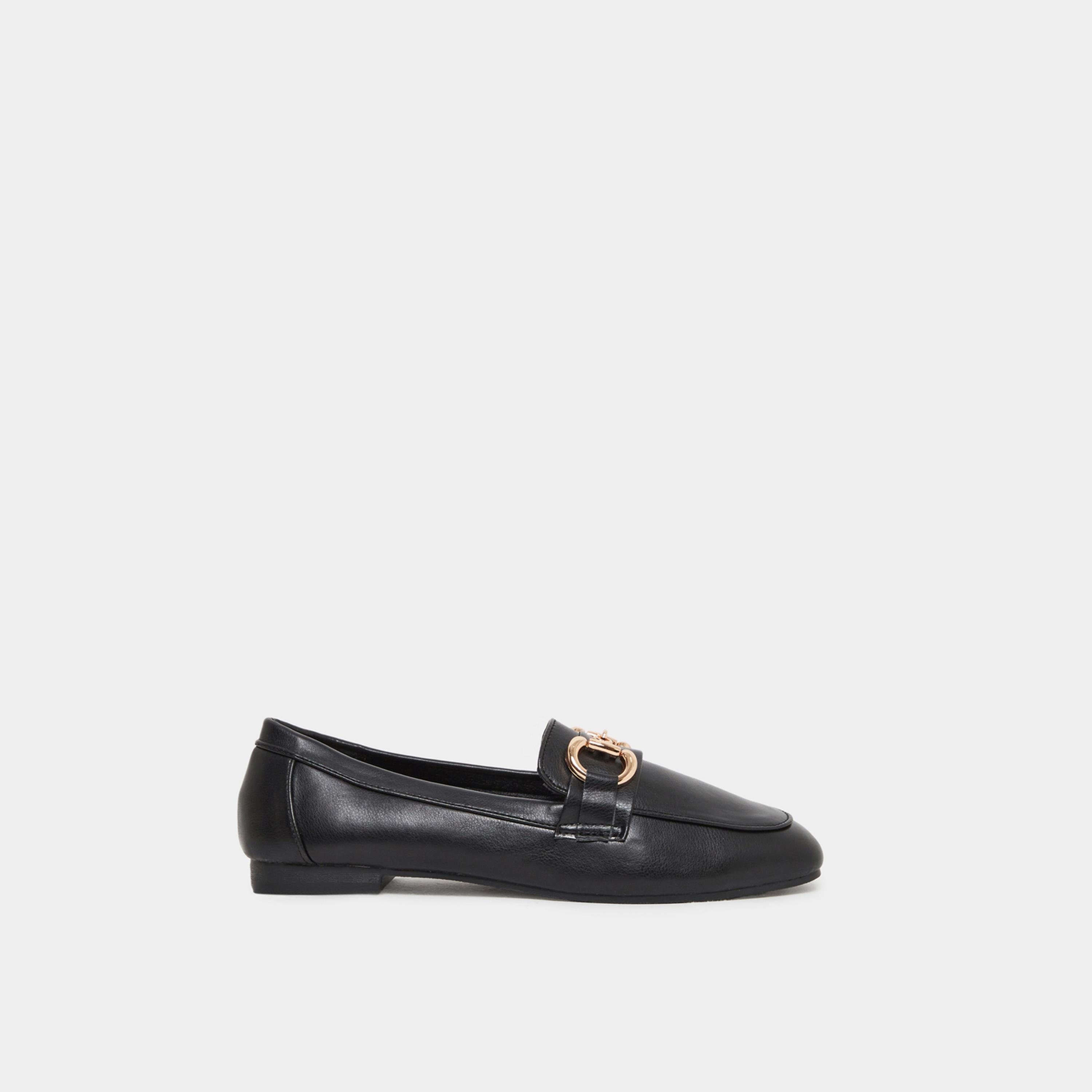 Styli Women Vilena Metal Trim Apron Toe Loafers-women-shoes-flats-loafers-image-3