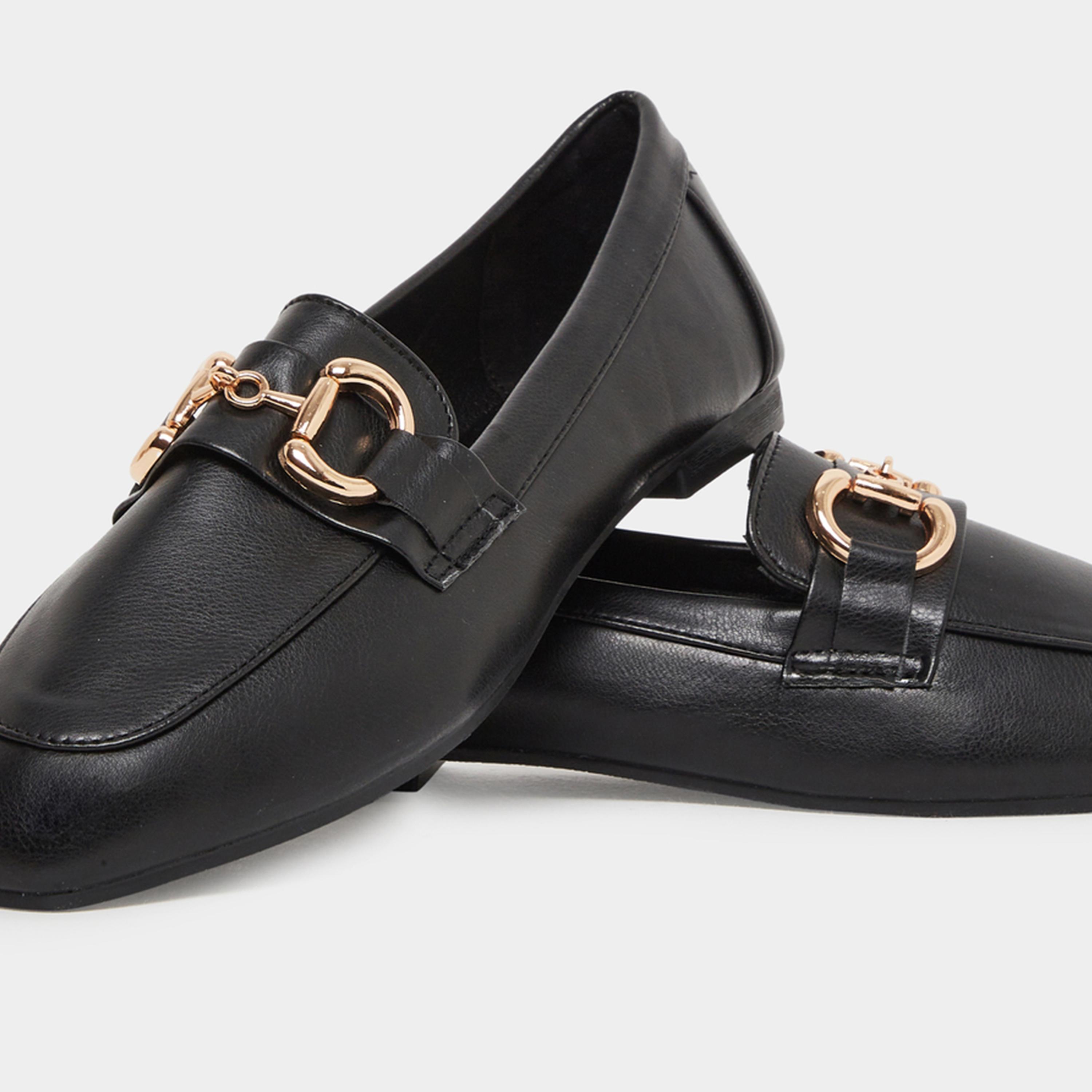 Styli Women Vilena Metal Trim Apron Toe Loafers-women-shoes-flats-loafers-image-4
