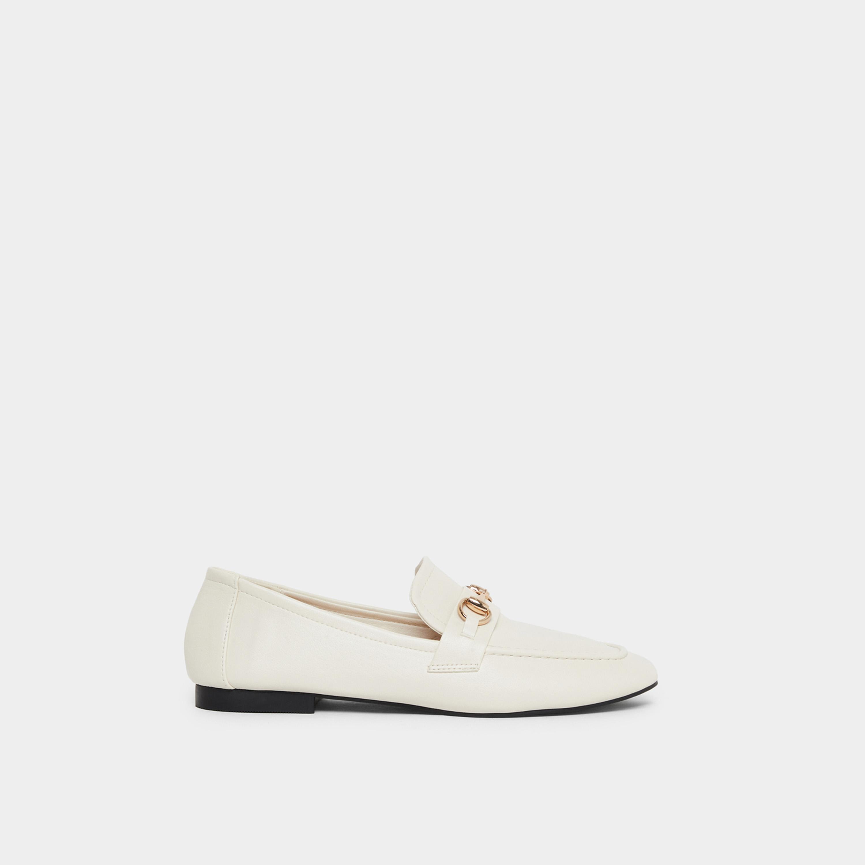 Styli Women Cream Buckle Decor Square Toe Loafers-women-shoes-loafersandmoccasins-image-3