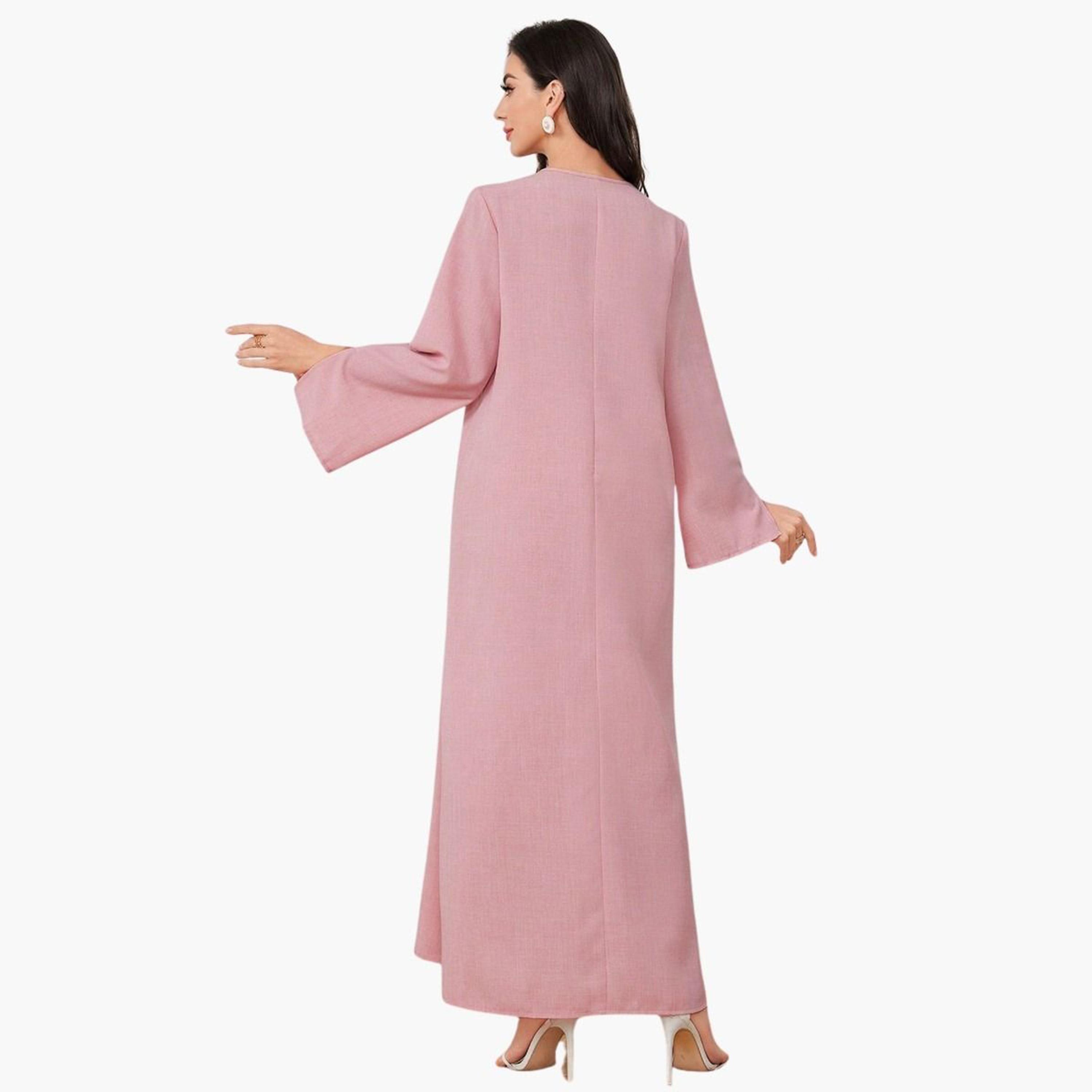 Take Two Pink Embroidered Sequin Jalabiya-women-arabicclothing-jalabiyas-image-3