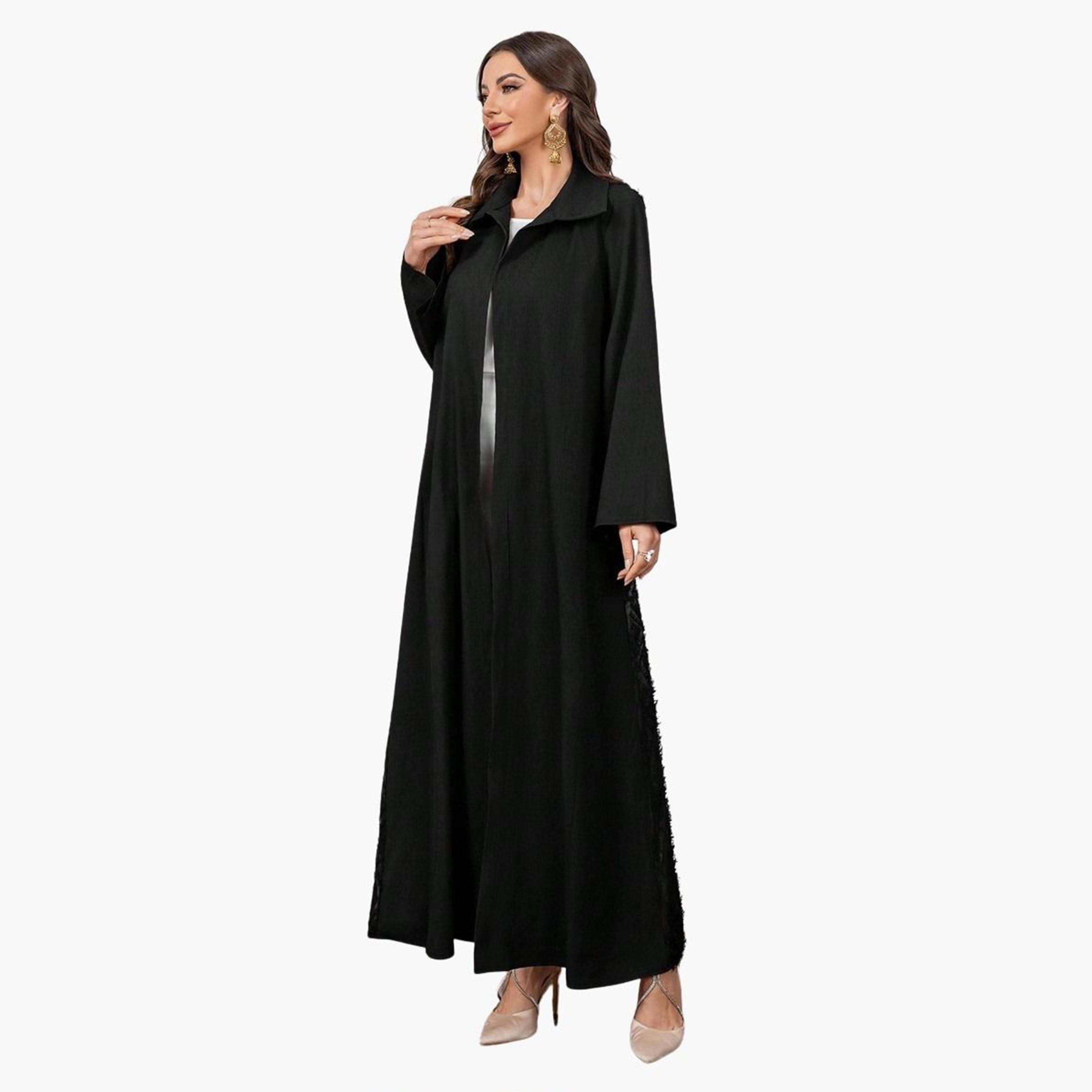Take Two Black Furry Back Panel Front Open Kimono-women-winterwear-coatsandjackets-jackets-image-2