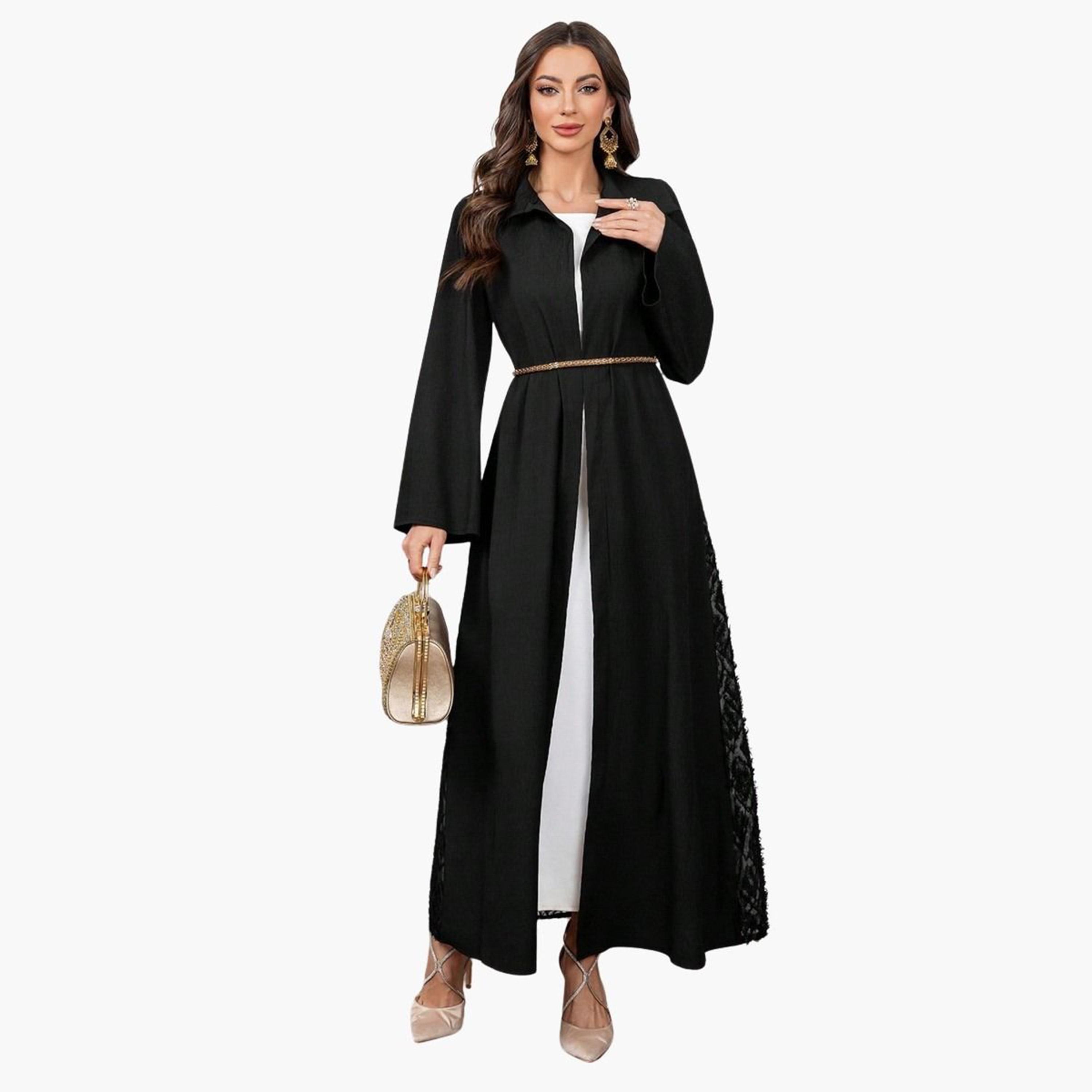 Take Two Black Furry Back Panel Front Open Kimono-women-winterwear-coatsandjackets-jackets-image-3