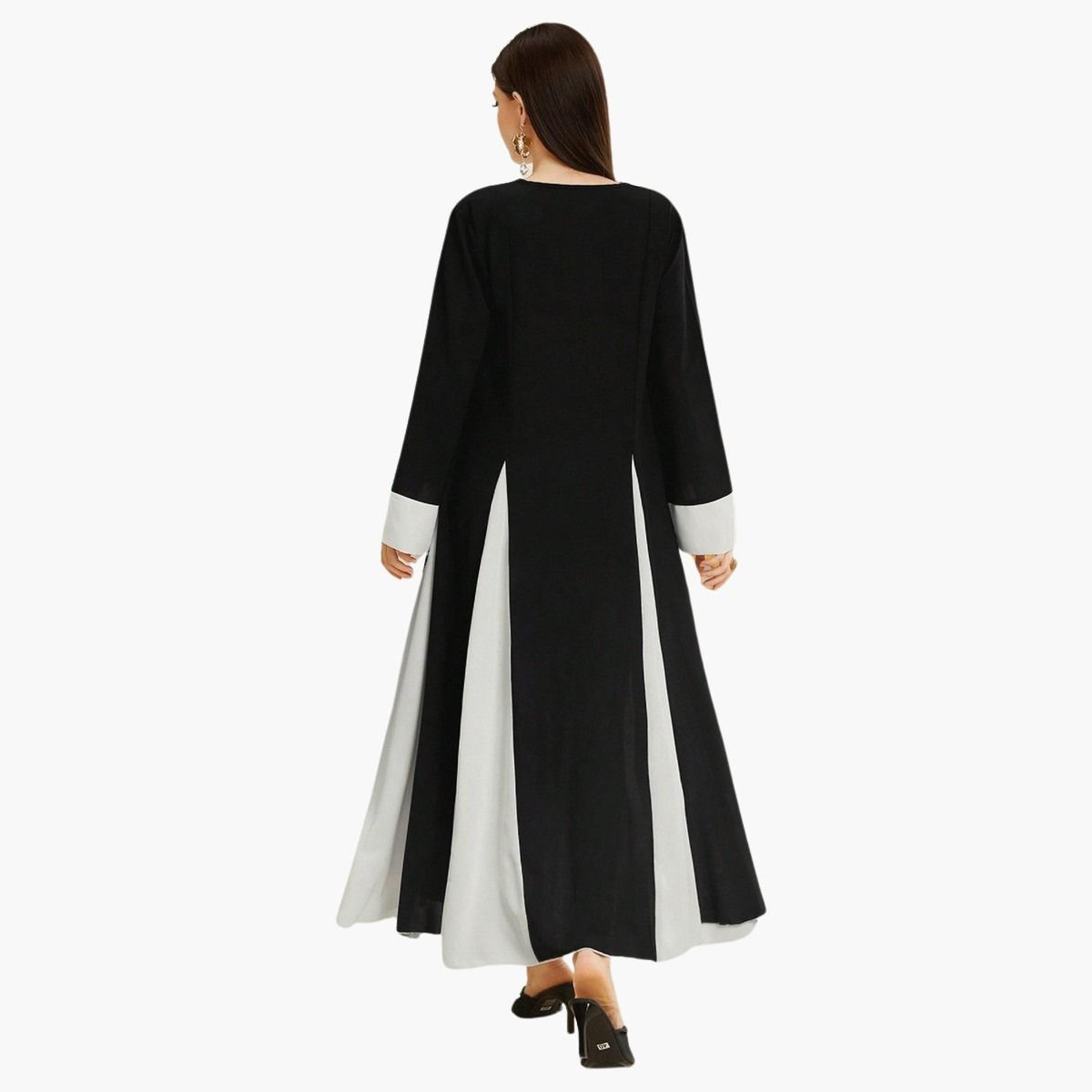 Take Two Geometric Pattern Color Block Jalabiya-women-arabicclothing-jalabiyas-image-5