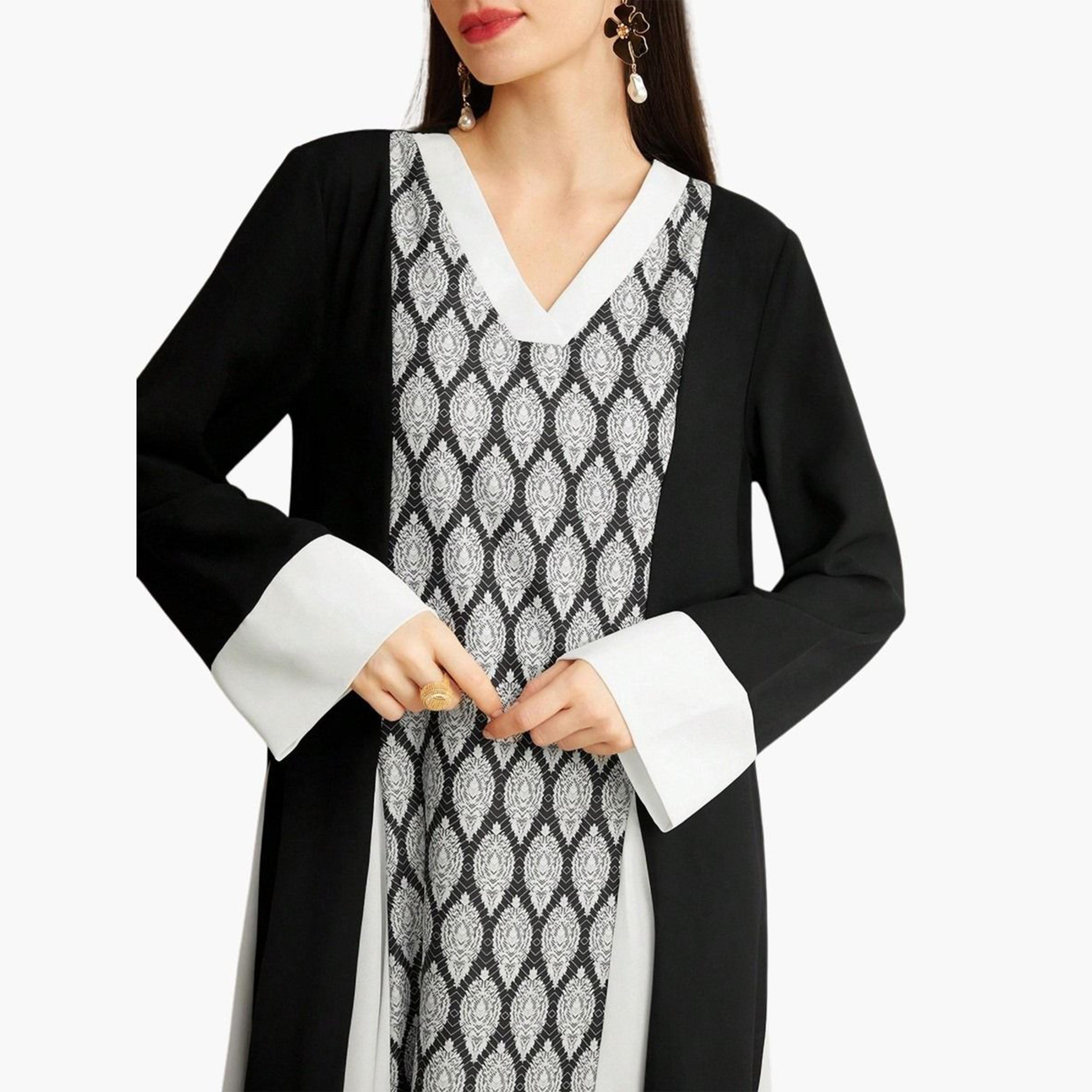 تيك تو - جلابية بنمط هندسي ملون-women-arabicclothing-jalabiyas-image-7