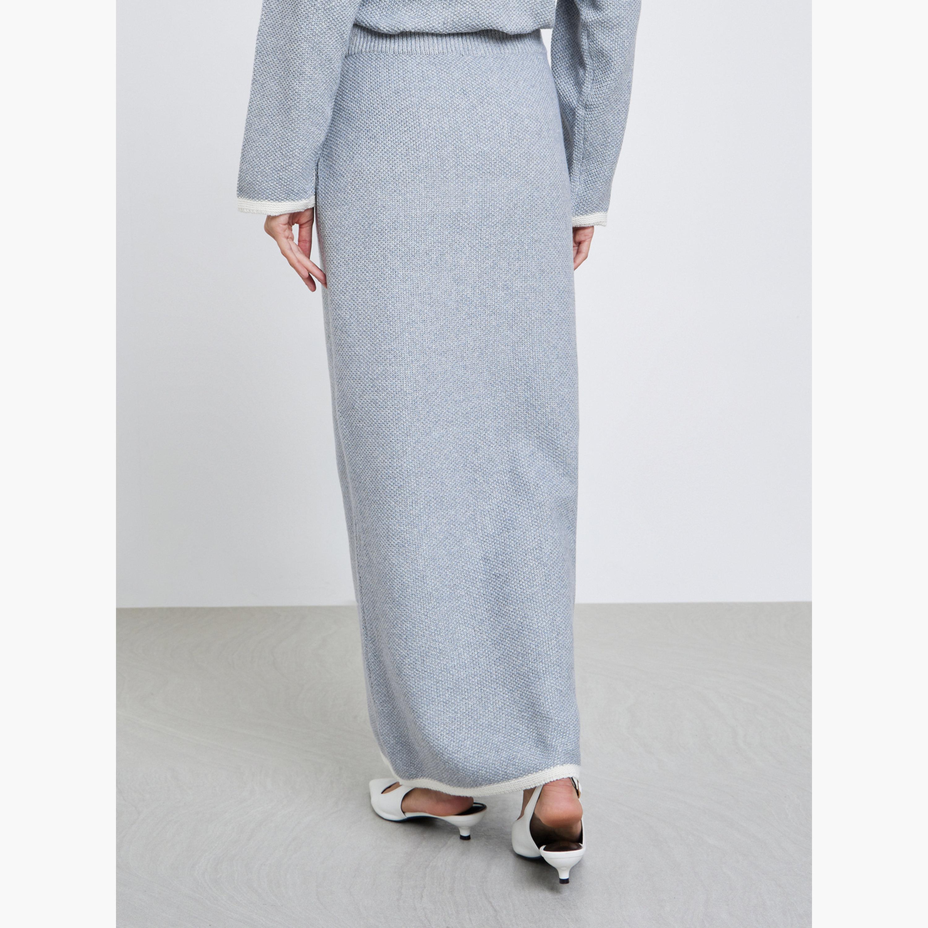 ستايلي - تنورة رمادية متوسطة الطول تصميم A للنساء-women-clothing-bottoms-skirts-image-4
