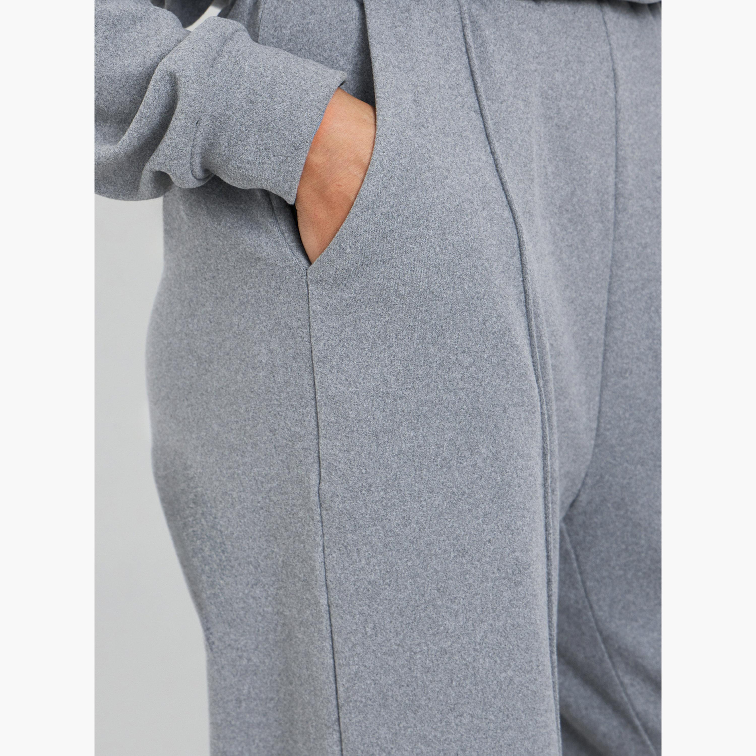 Styli Women Grey Solid Wide Leg Joggers-women-clothing-bottoms-joggers-image-4