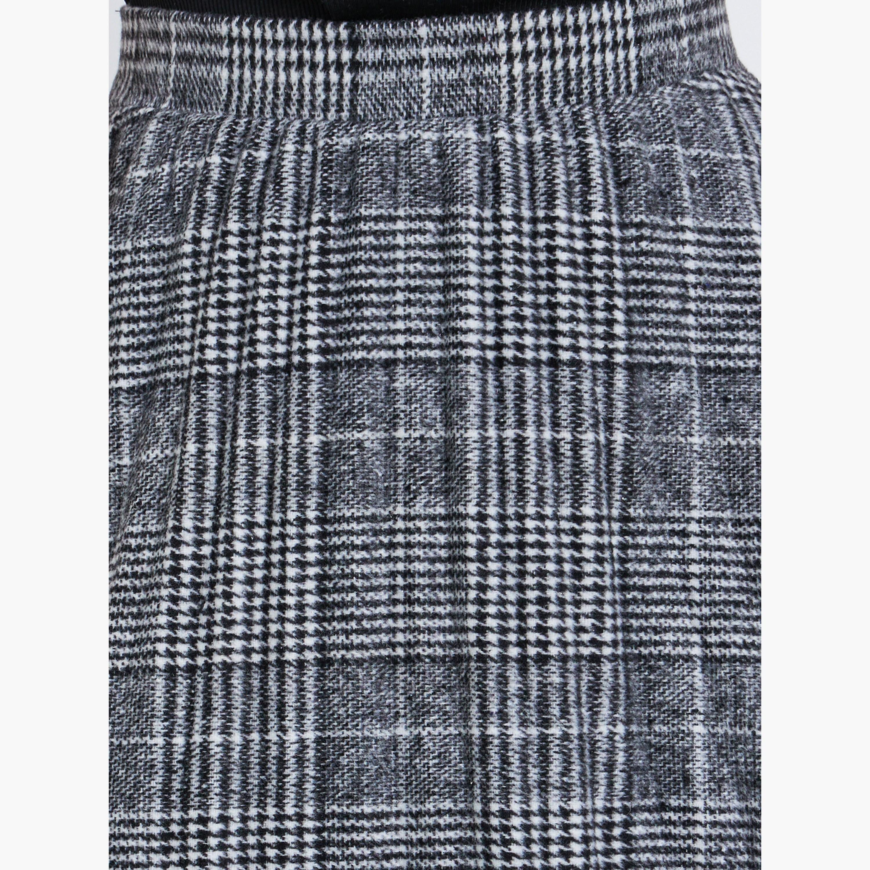 Styli Checked Pleated A-Line Midi Skirt-women-clothing-bottoms-skirts-image-3