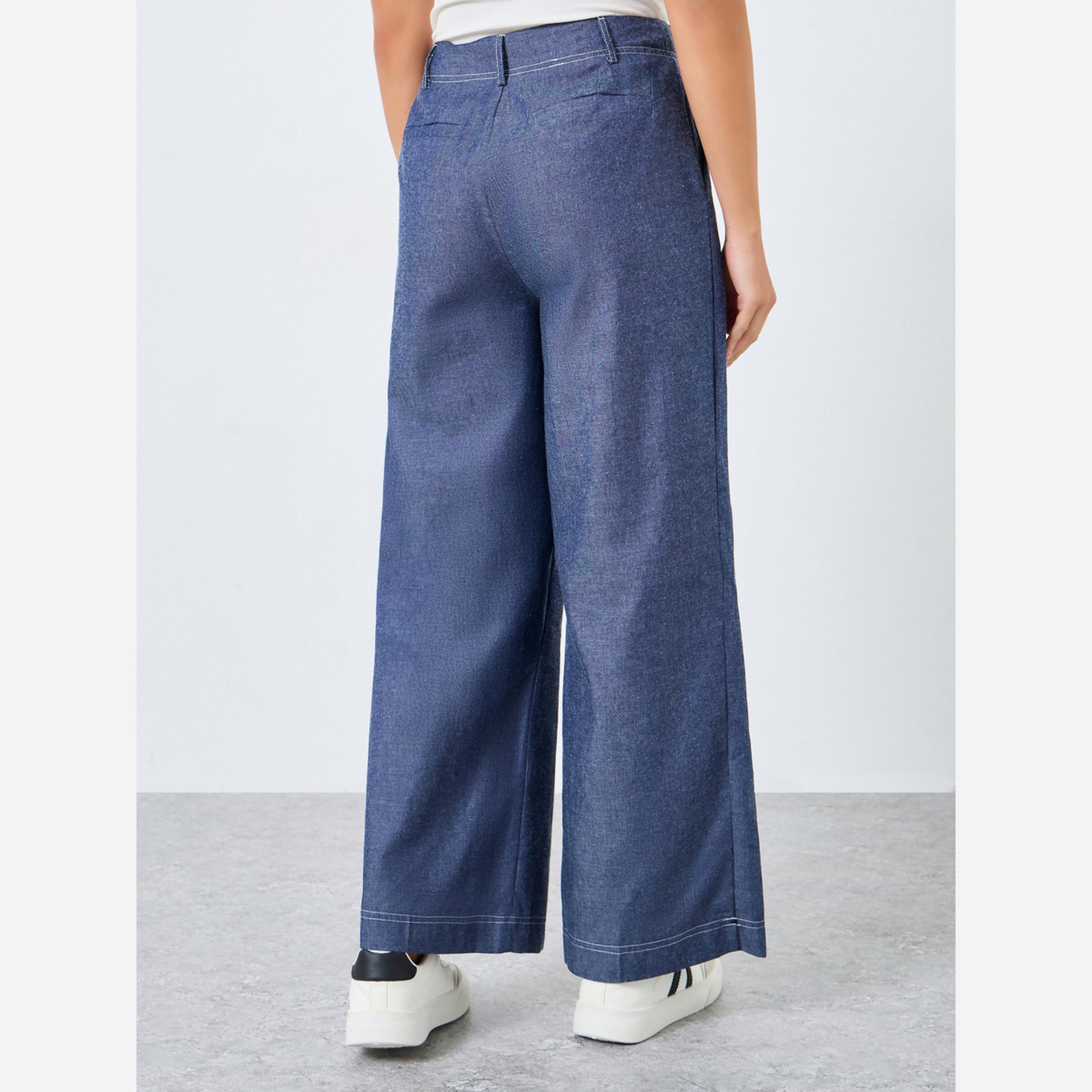 ستايلي - بنطال جينز نسائي واسع الساقين بخصر عالٍ-women-clothing-bottoms-jeans-image-3