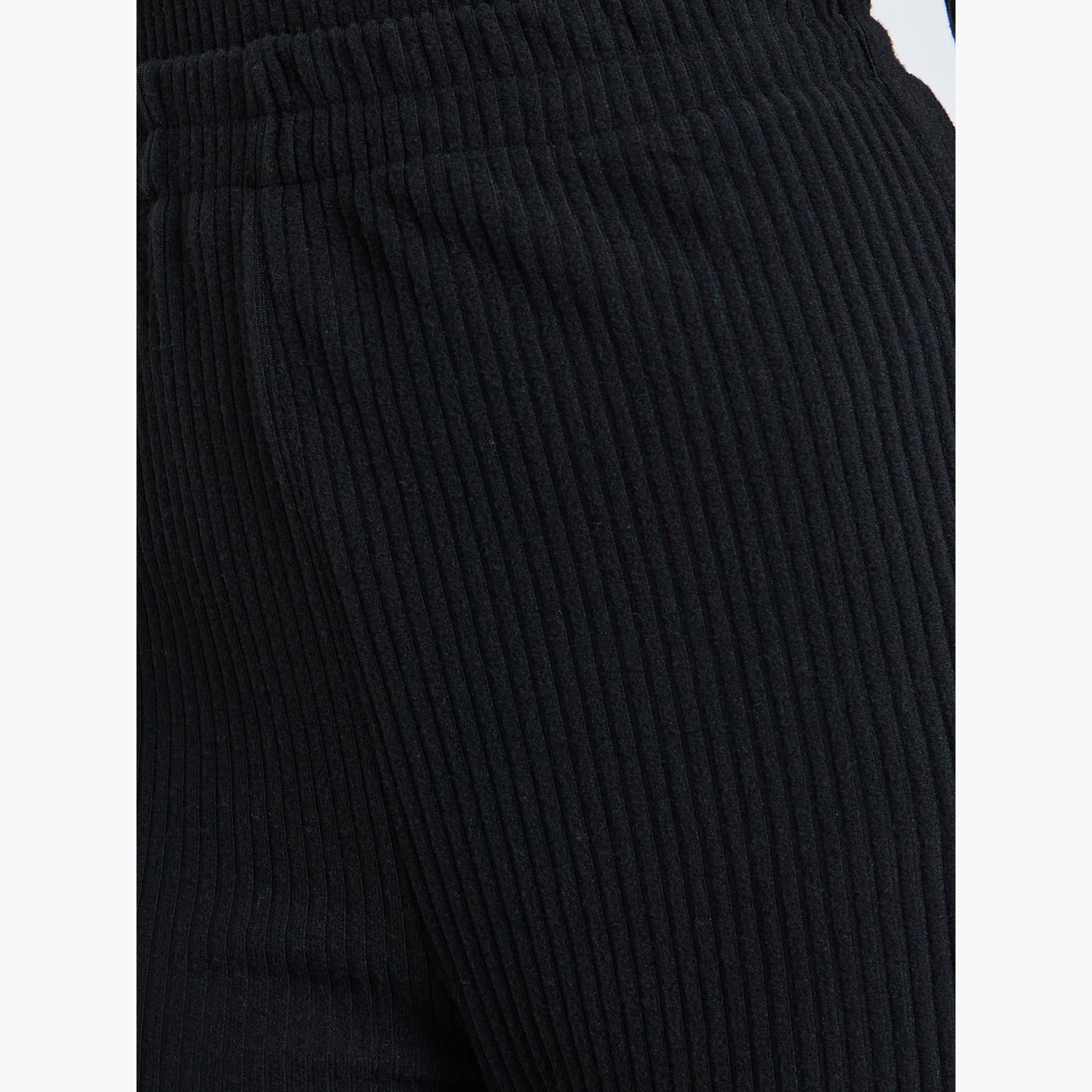 بنطال محبوك مضلع بأرجل واسعة-women-clothing-bottoms-joggers-image-3
