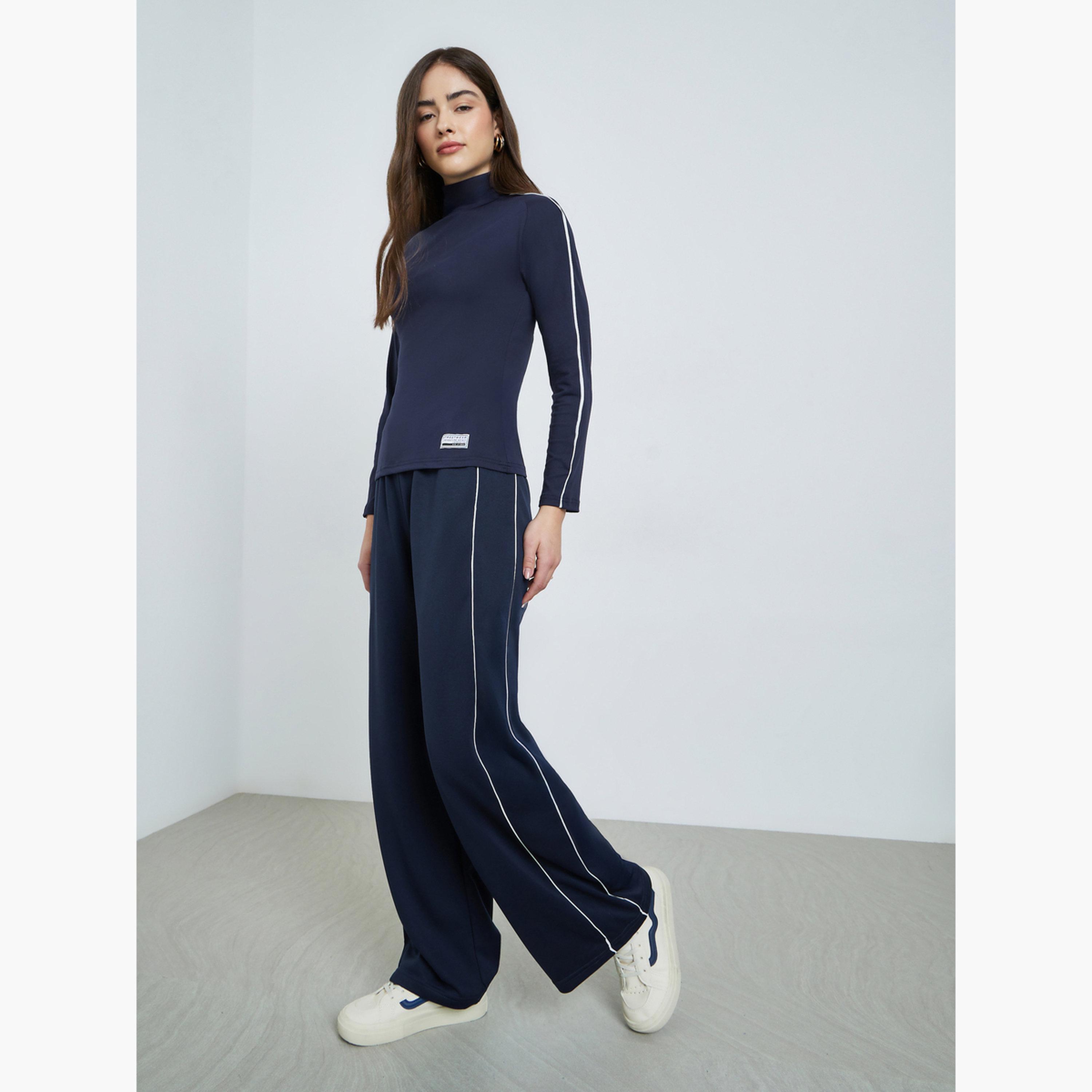 Styli Navy Long Sleeve Turtle Neck Top-women-clothing-tshirts-image-2