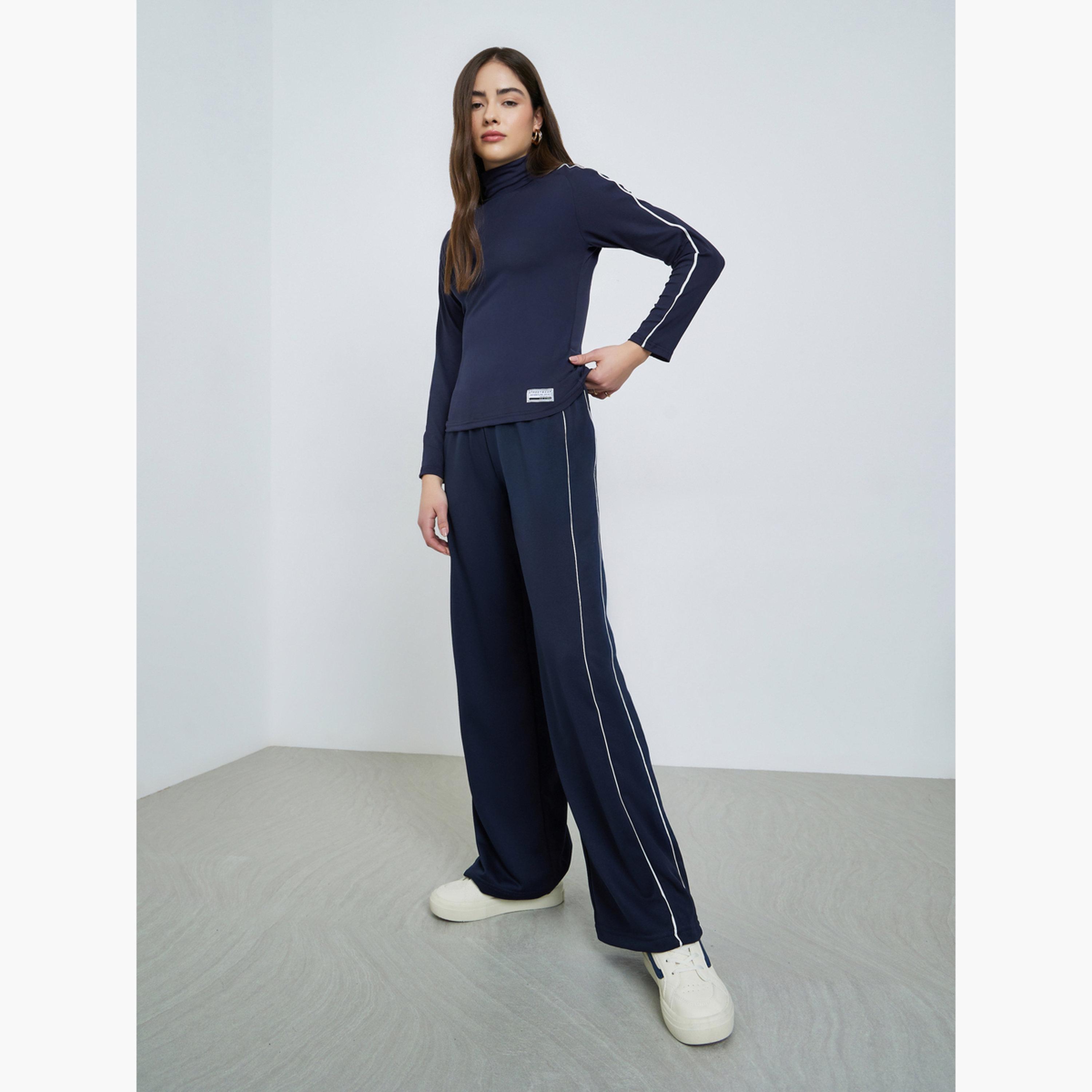 بنطال جوغر بأرجل واسعة وشريط جانبي-women-clothing-bottoms-joggers-image-2
