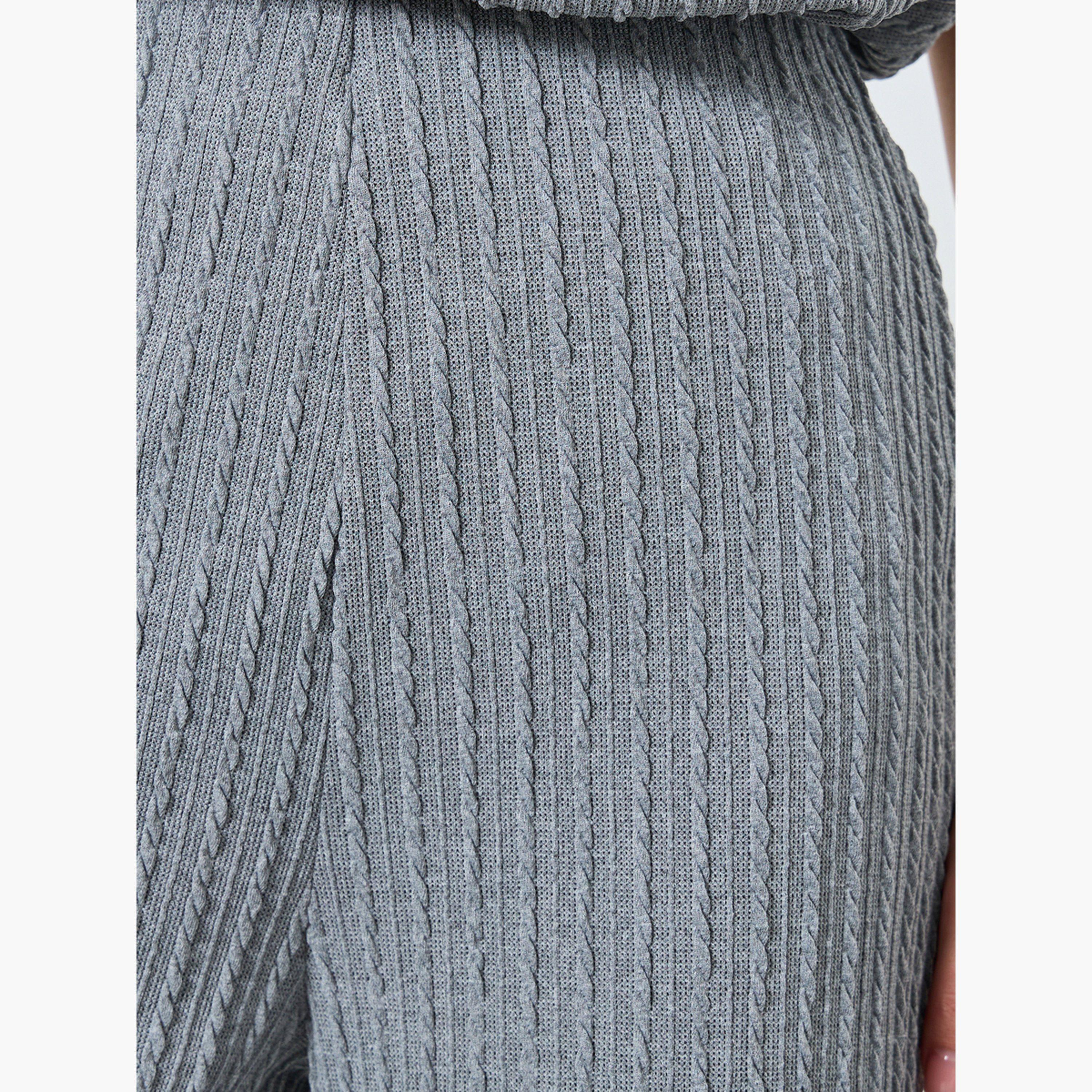 ستايلي - بنطال رياضي كابل رمادي اللون بقصّة ساق مستقيمة-women-clothing-bottoms-joggers-image-3