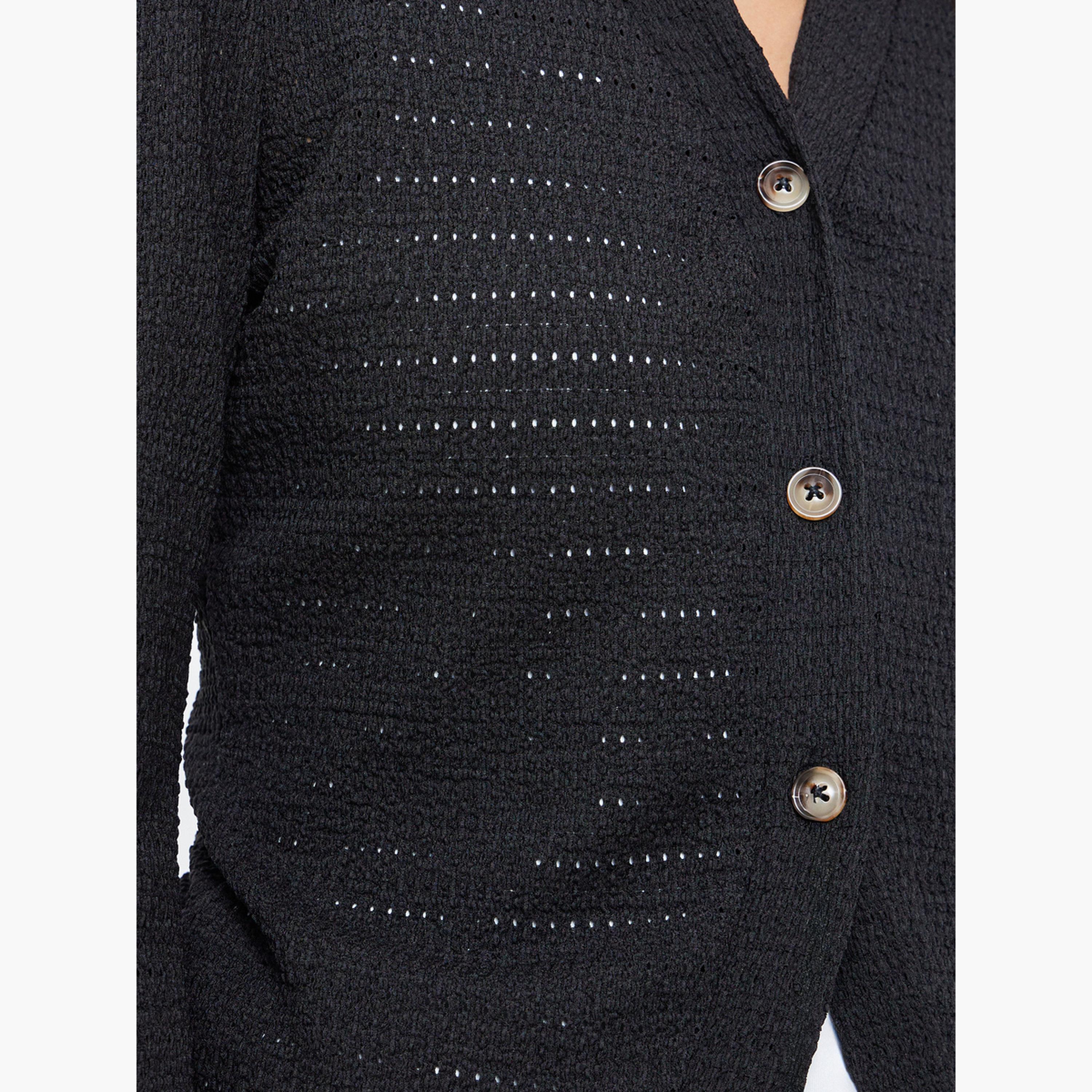 ستايلي - بلوزة سوداء محبوكة بأكمام طويلة للنساء-women-clothing-tshirts-image-4