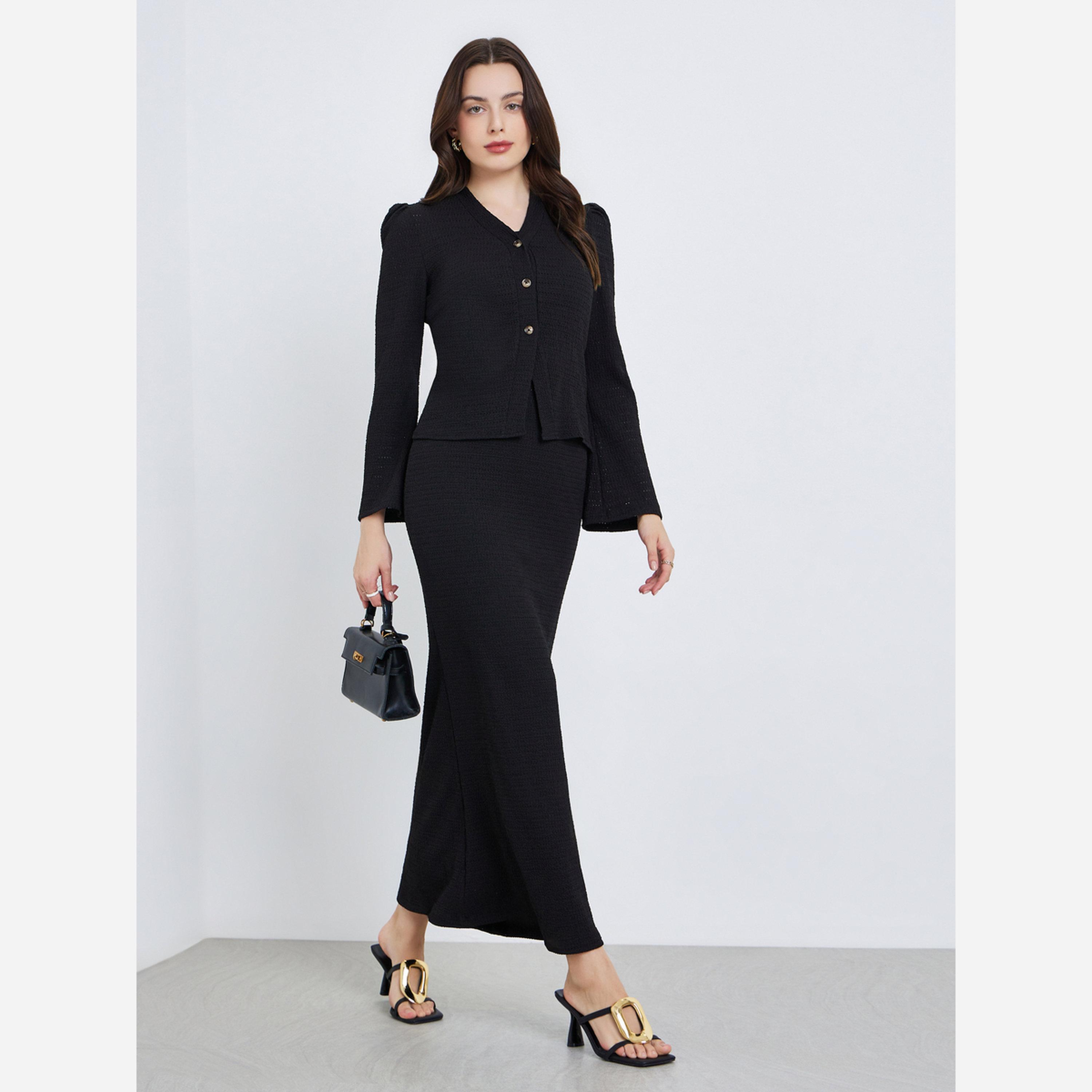 Styli Women Black Maxi Bodycon Skirt-women-clothing-bottoms-skirts-image-2