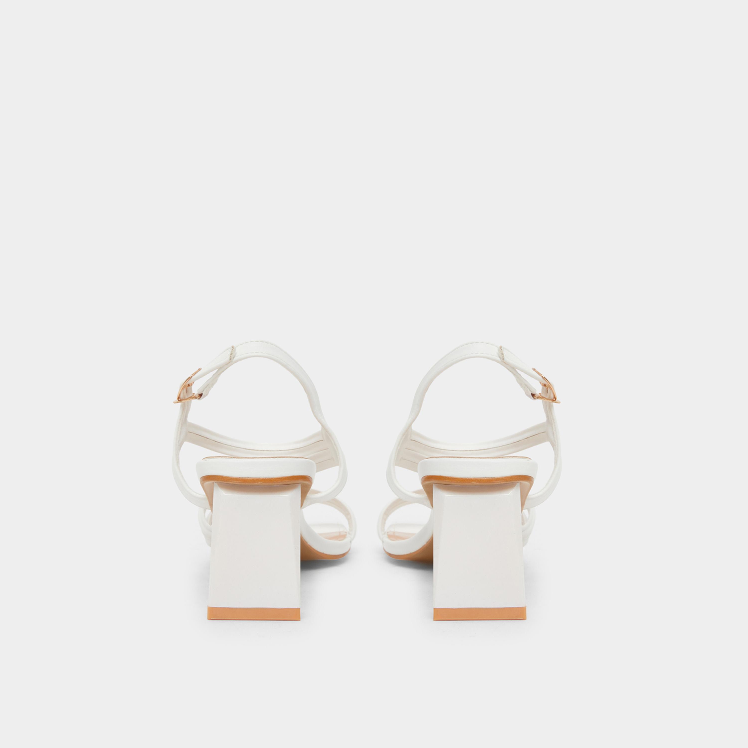 ستايلي - صندل أبيض بكعب عريض وأحزمة للنساء-women-shoes-sandals-heeled-image-5