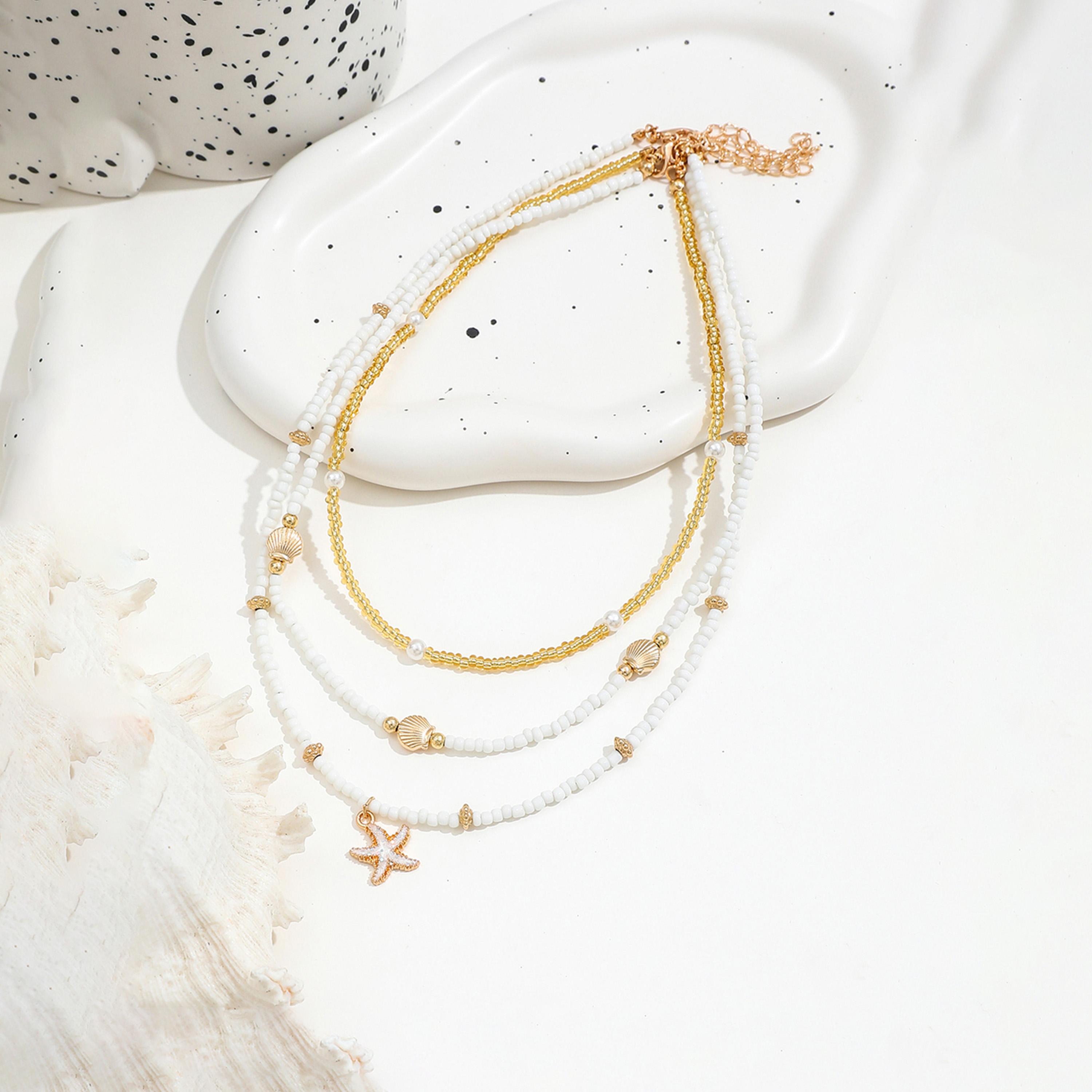 Take Two Women  Set of 3 - Beaded Necklace with Shell Decor-women-watchesandjewellery-jewellery-necklacesandpendants-image-3