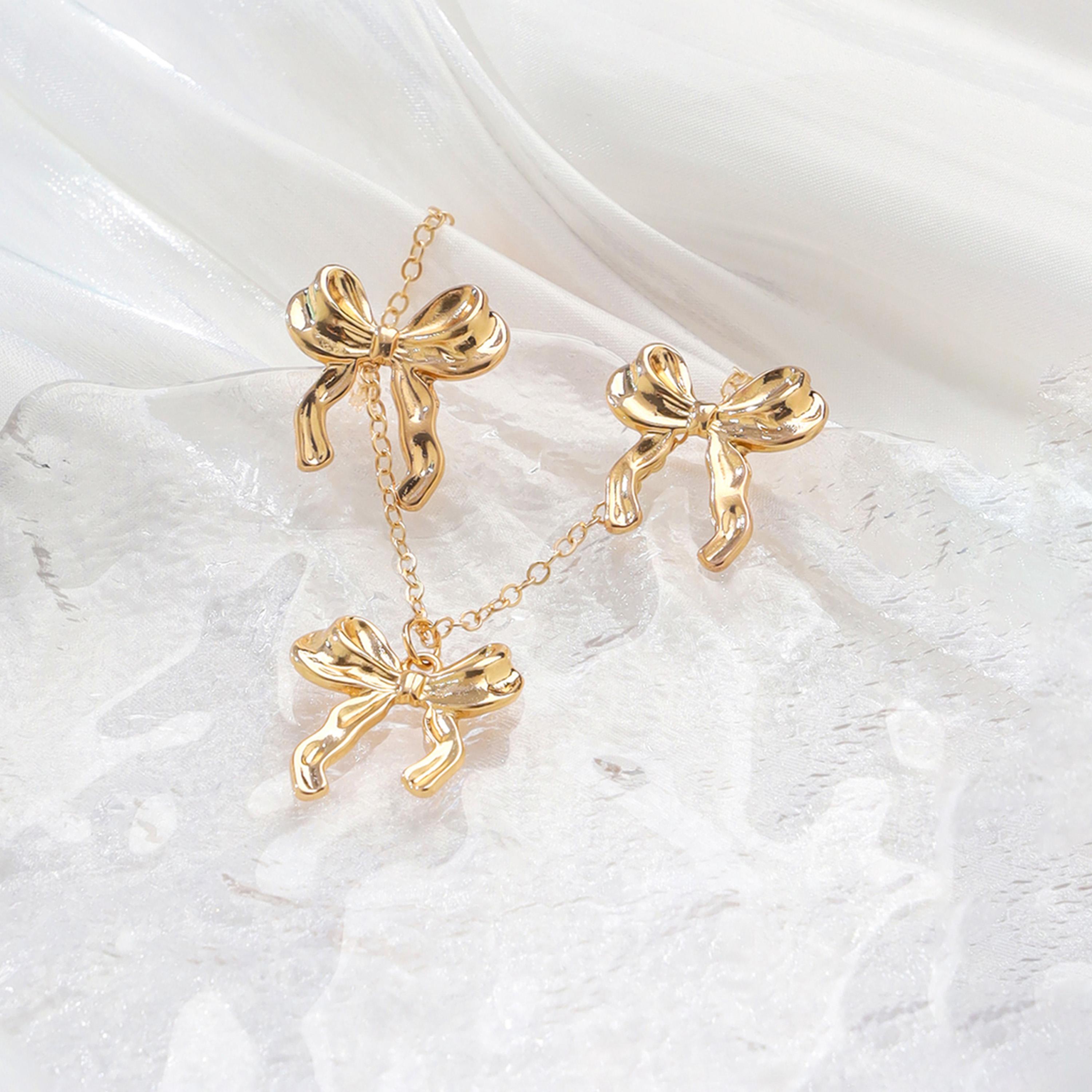 Take Two Women  2-Piece Bow Decor Necklace and Earrings Set-women-watchesandjewellery-jewellery-jewellerysets-image-3