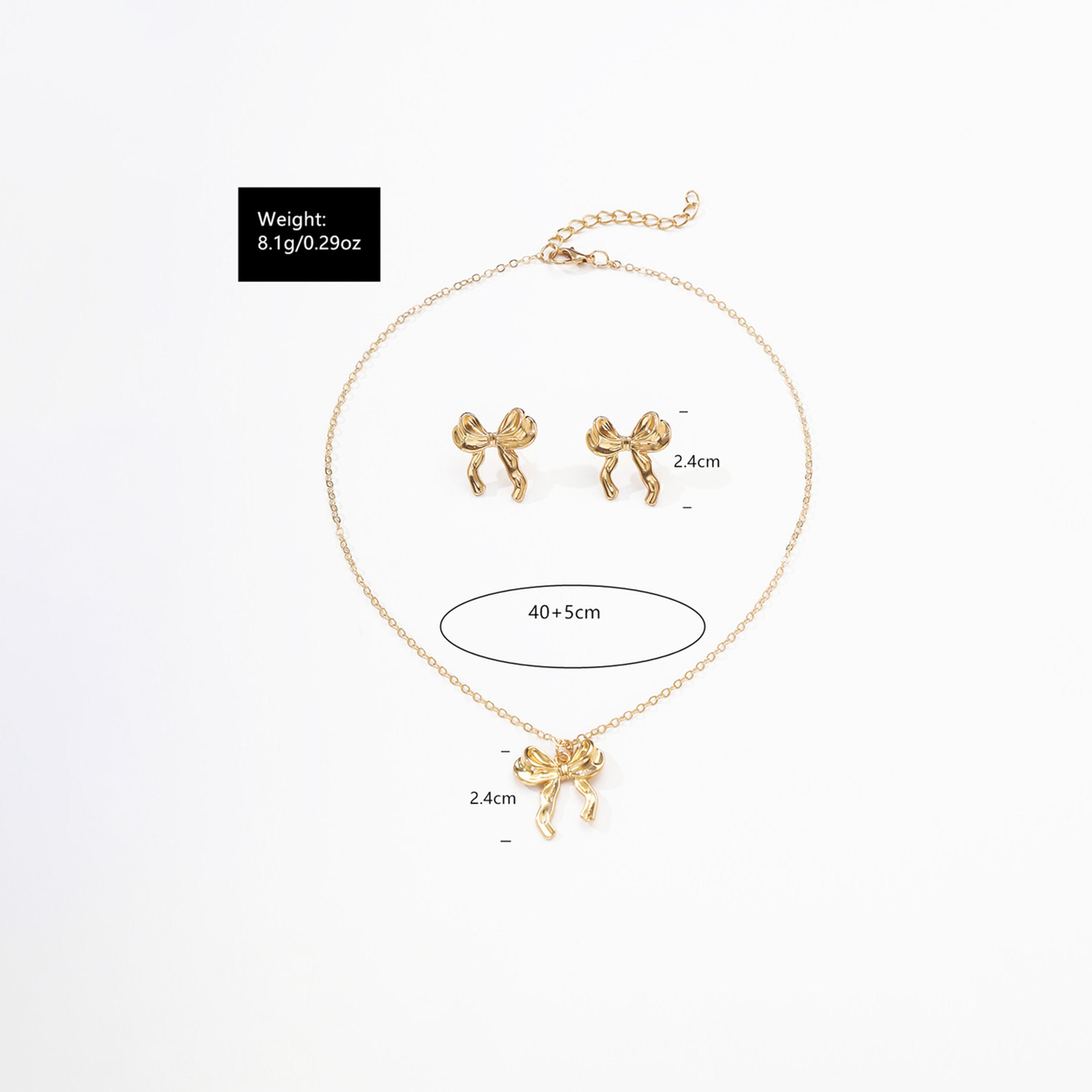 تيك تو - قلادة وأقراط مزين بفيونكة من قطعتين-women-watchesandjewellery-jewellery-jewellerysets-image-5