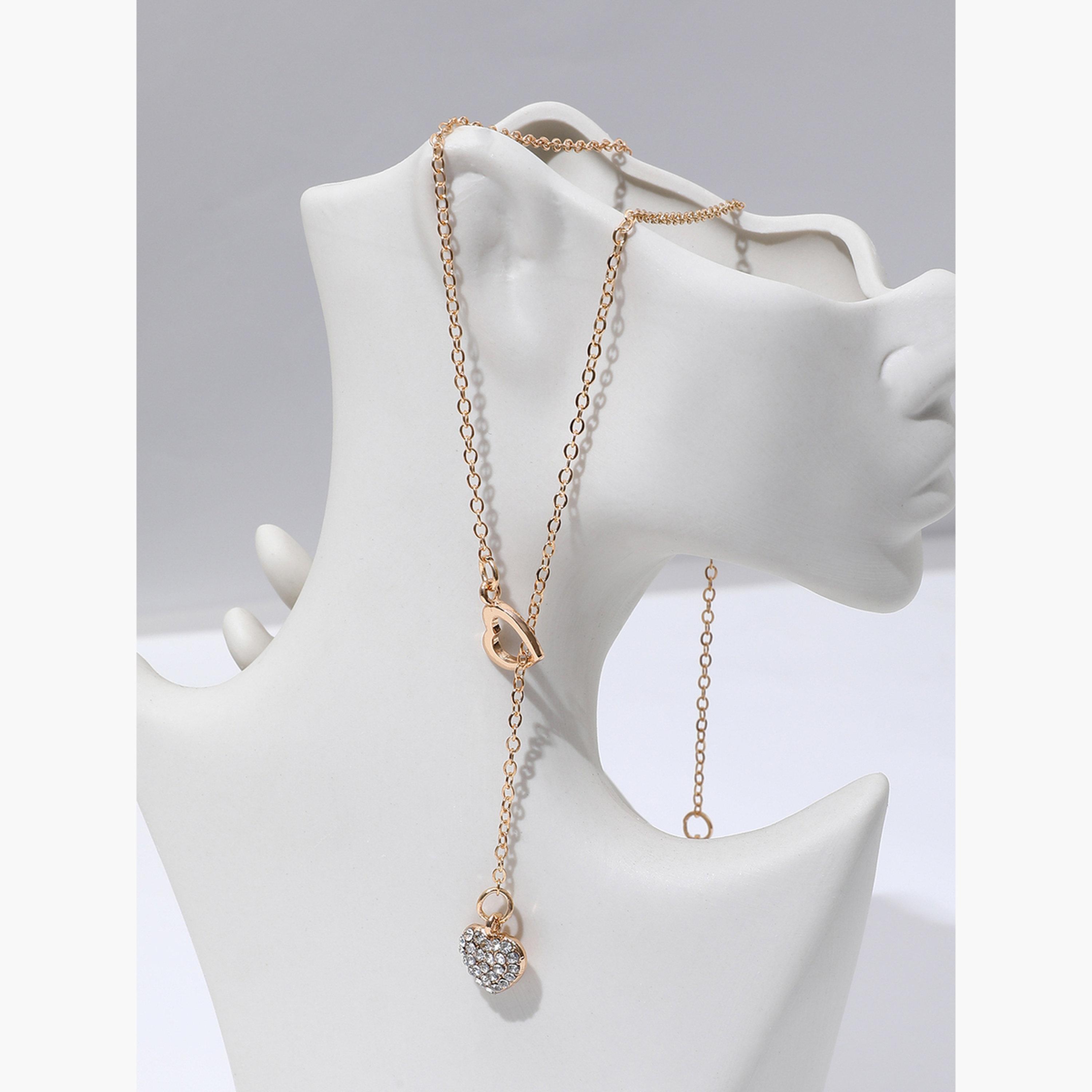 تيك تو - قلادة مزينة على شكل قلب-women-watchesandjewellery-jewellery-necklacesandpendants-image-5