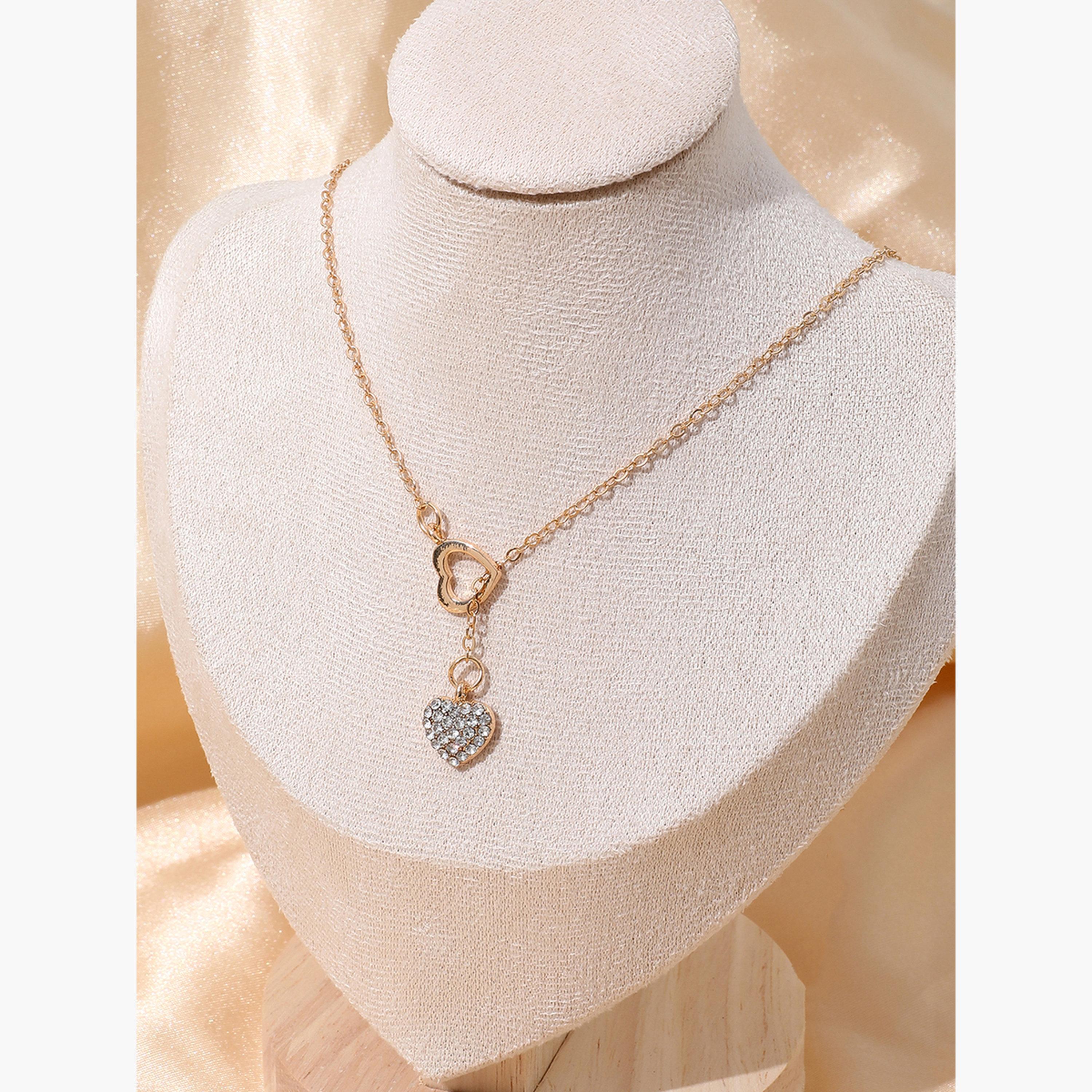 تيك تو - قلادة مزينة على شكل قلب-women-watchesandjewellery-jewellery-necklacesandpendants-image-6