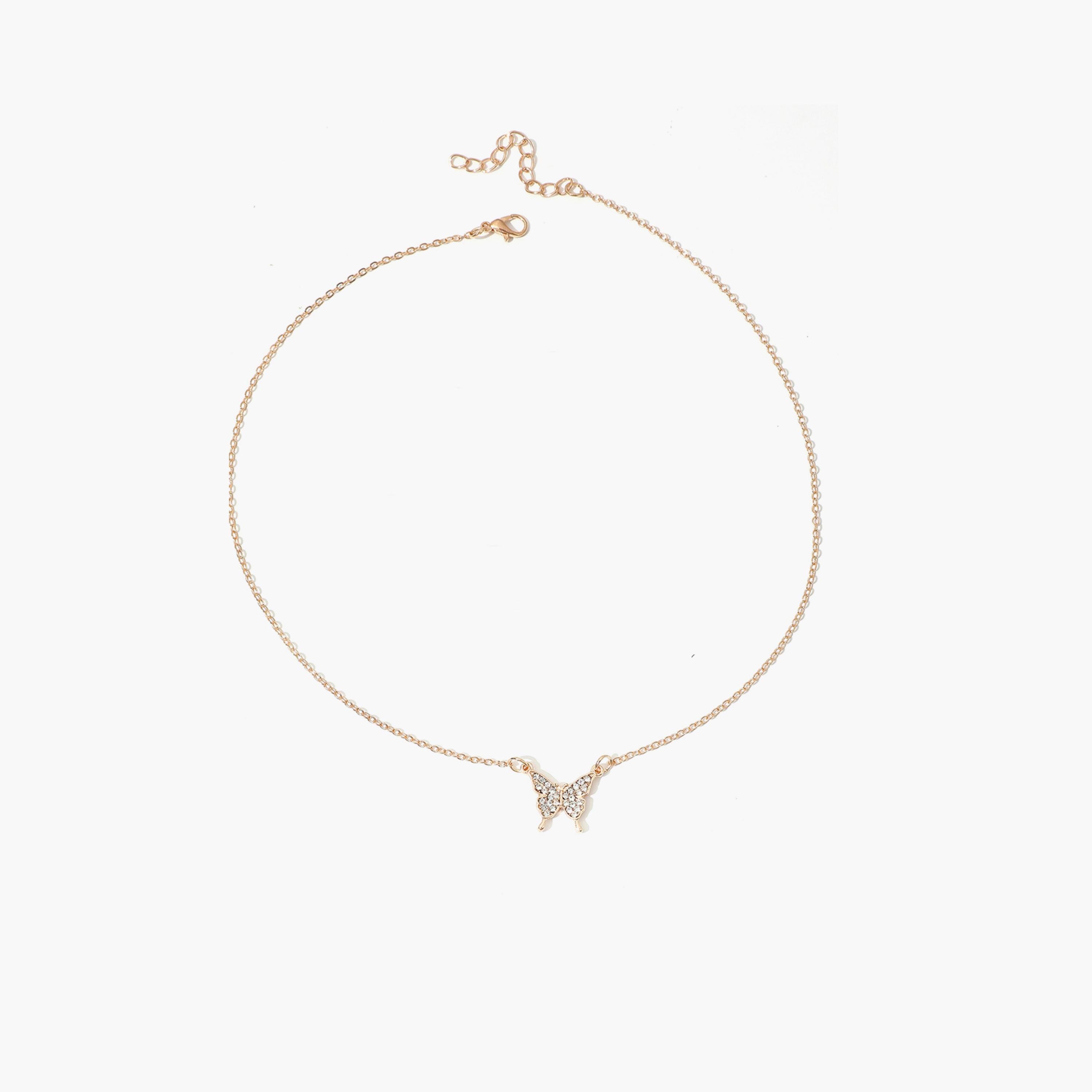 تيك تو - قلادة مزينة بالفراشة-women-watchesandjewellery-jewellery-necklacesandpendants-image-1
