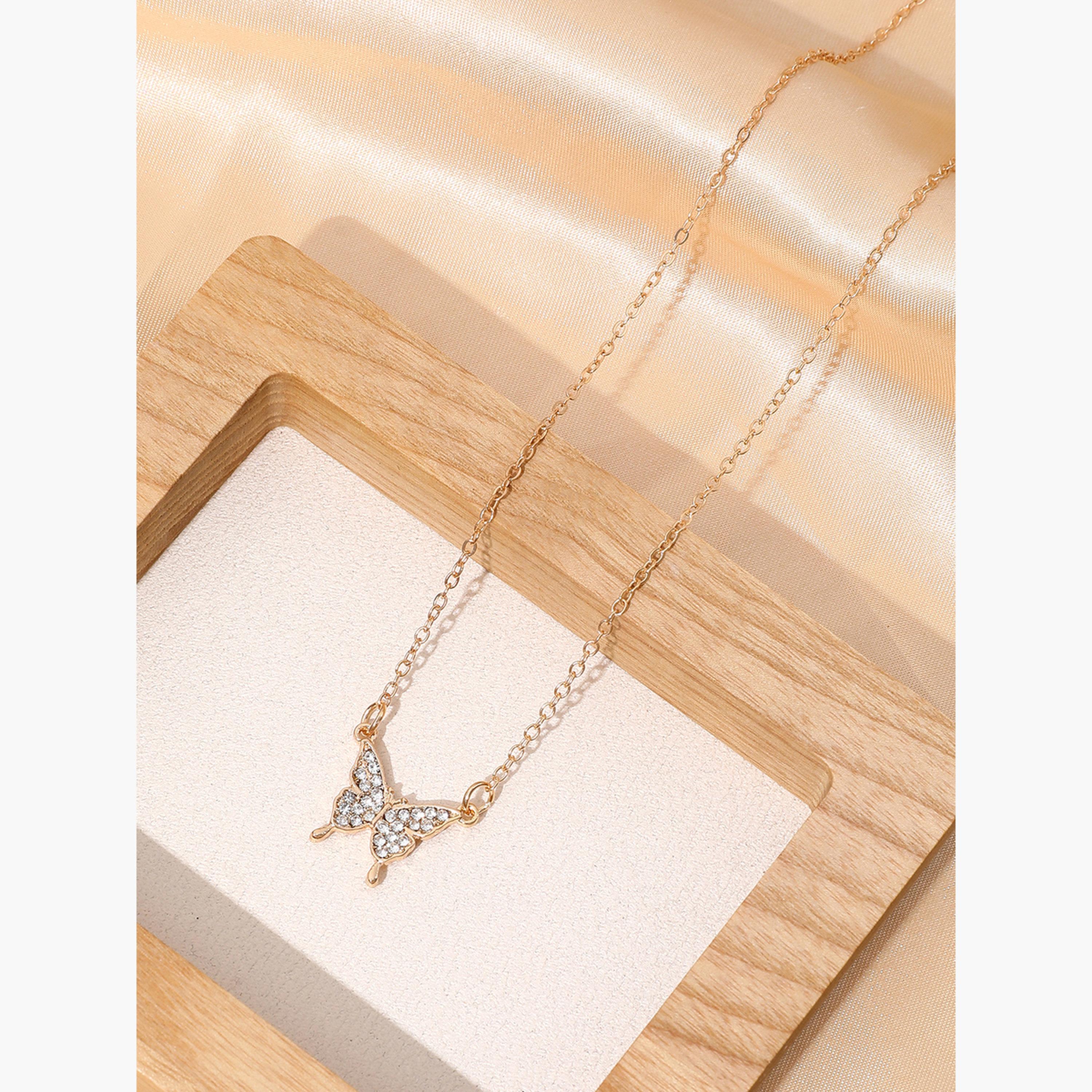 تيك تو - قلادة مزينة بالفراشة-women-watchesandjewellery-jewellery-necklacesandpendants-image-4