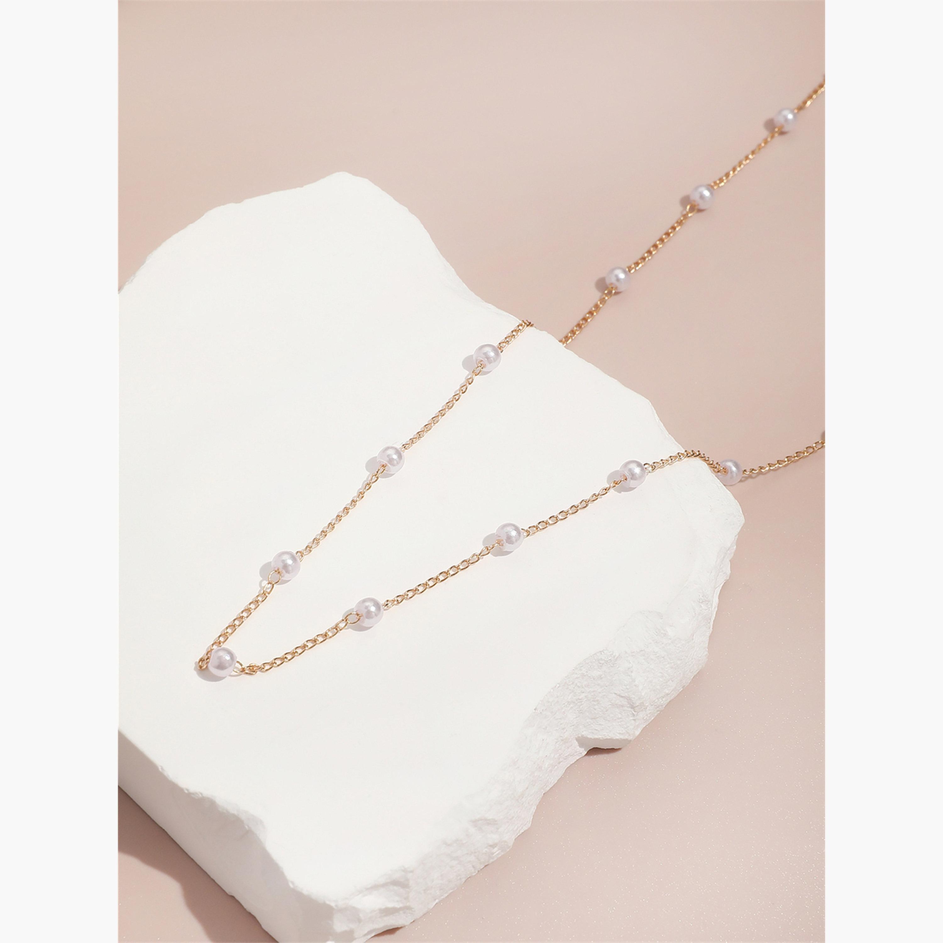 Take Two Women  Faux Pearl Trail Necklace-women-watchesandjewellery-jewellery-necklacesandpendants-image-3