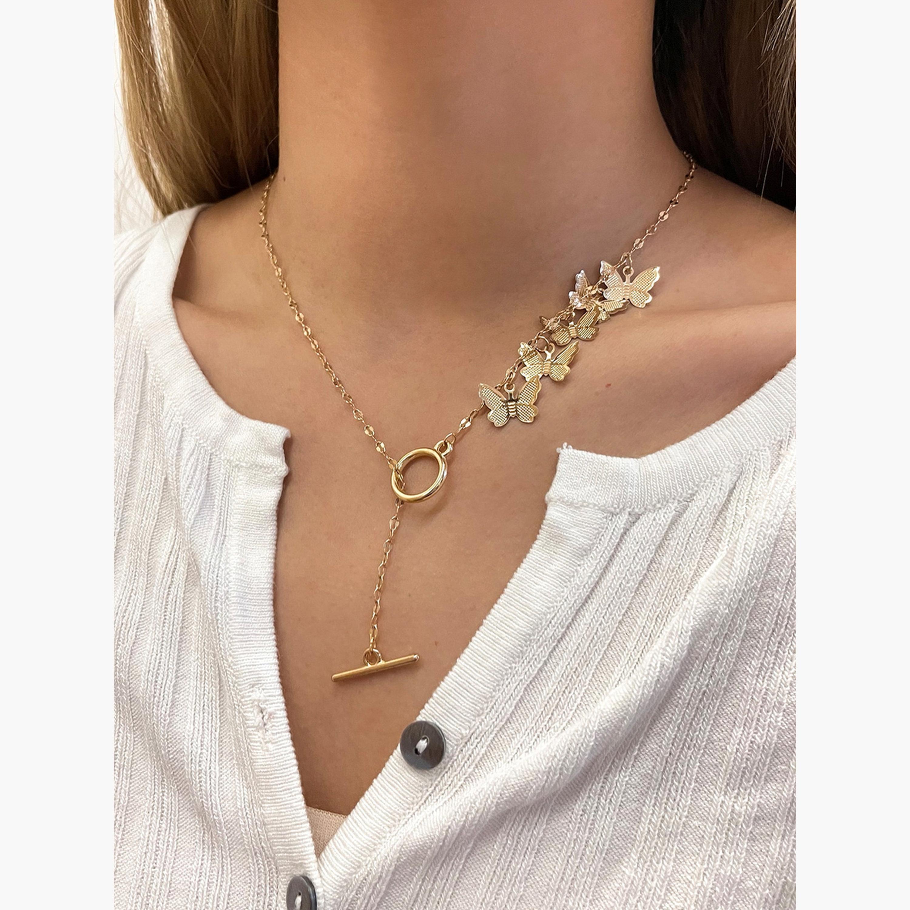 Take Two Women  Butterfly and Circle Decor Necklace-women-watchesandjewellery-jewellery-necklacesandpendants-image-2
