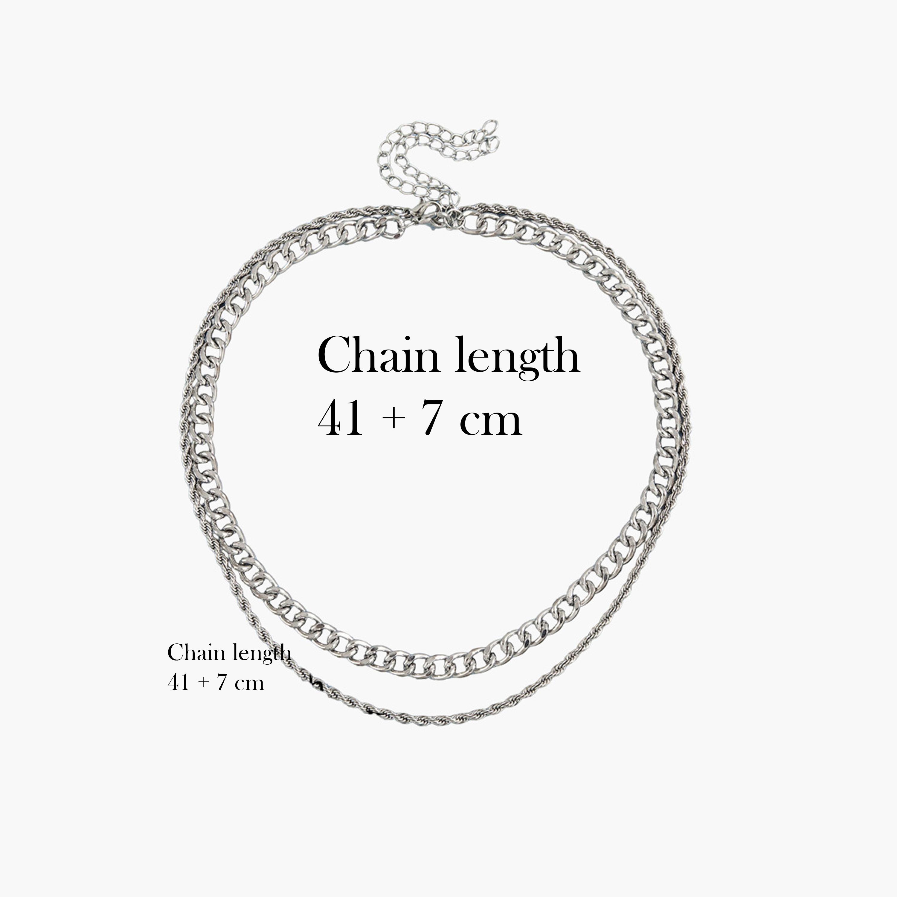 Take Two Men Set of 2 - Silver Chain Necklace-men-watchesandjewellery-necklacesandpendants-image-6