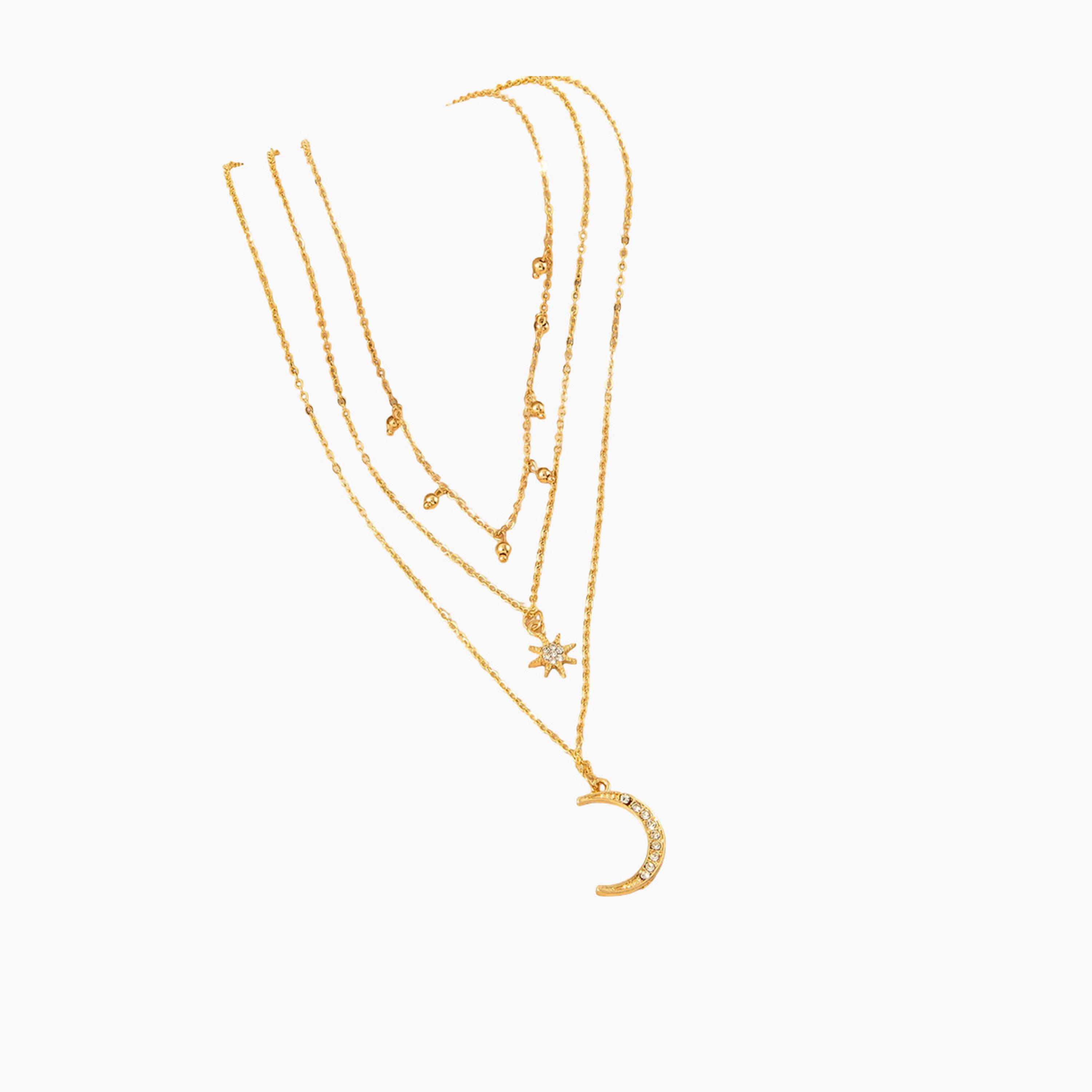 تيك تو - قلادة مرصعة بأحجار الراين على شكل نجمة وقمر-women-watchesandjewellery-jewellery-necklacesandpendants-image-5